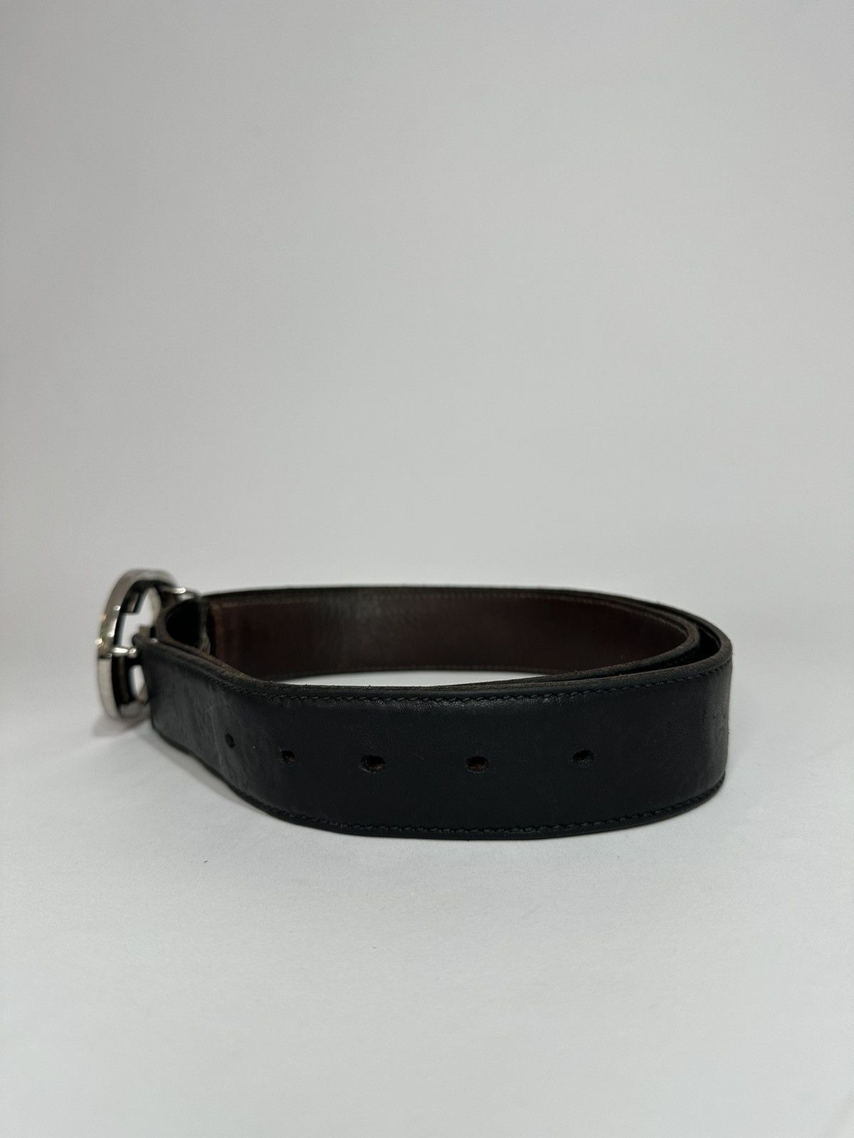 Gucci Gucci Guccissima Monogram Interlocking Buckle Leather Belt Size 42 - 3 Thumbnail
