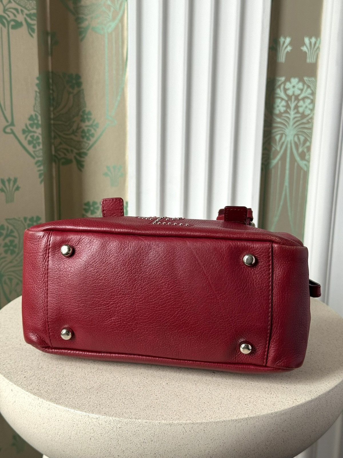 Yves Saint Laurent Yves Saint Laurent Small Studded Boston Red Shoulder Bag Size ONE SIZE - 11 Thumbnail