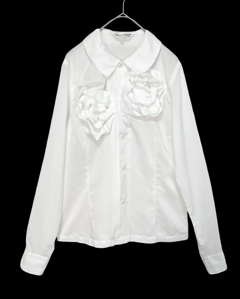 Comme des Garcons Comme Des Garcons Rose flower embellished polyester shirt Size S / US 4 / IT 40 - 3 Thumbnail