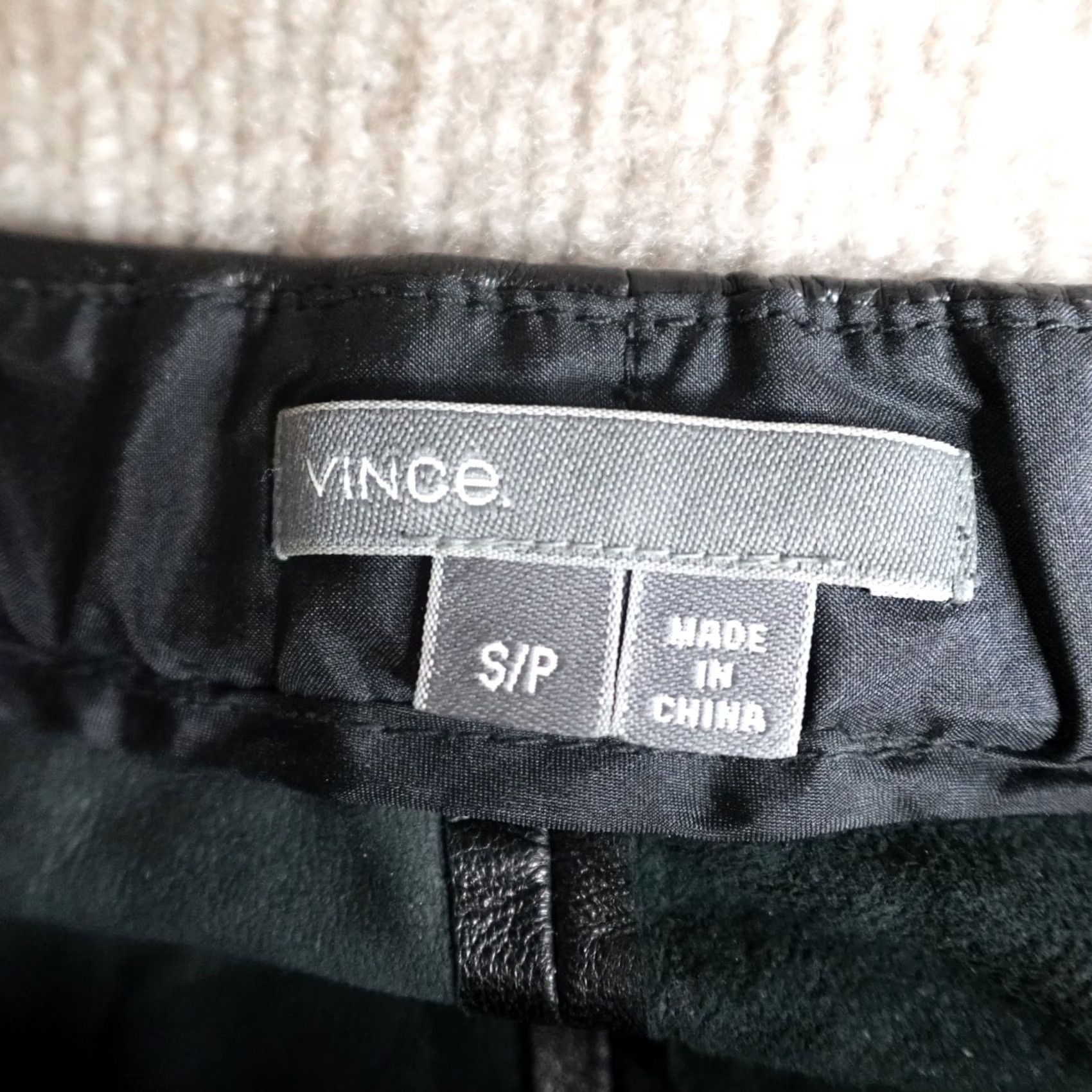 Vince Vince Pants Womens Small Black Leather Solid Pull On V118120690 Size 28" / US 6 / IT 42 - 2 Thumbnail
