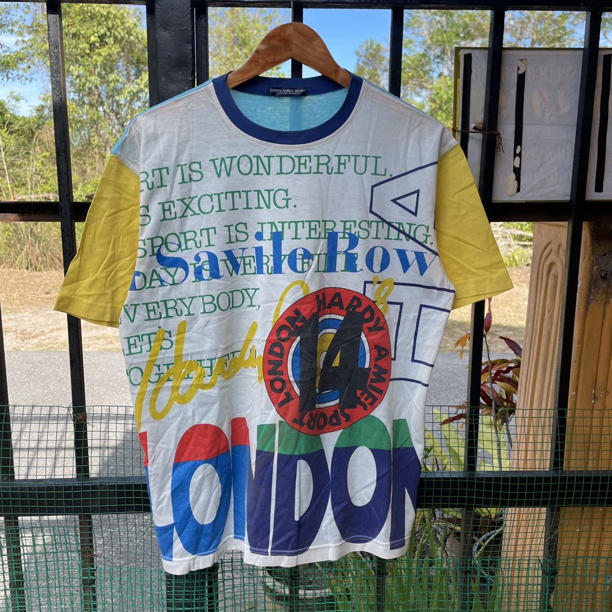 Hardy Amies 🔥Vintage 80s Hardy Amies Sport All Over Print Designer Tee Size US L / EU 52-54 / 3 - 6 Thumbnail
