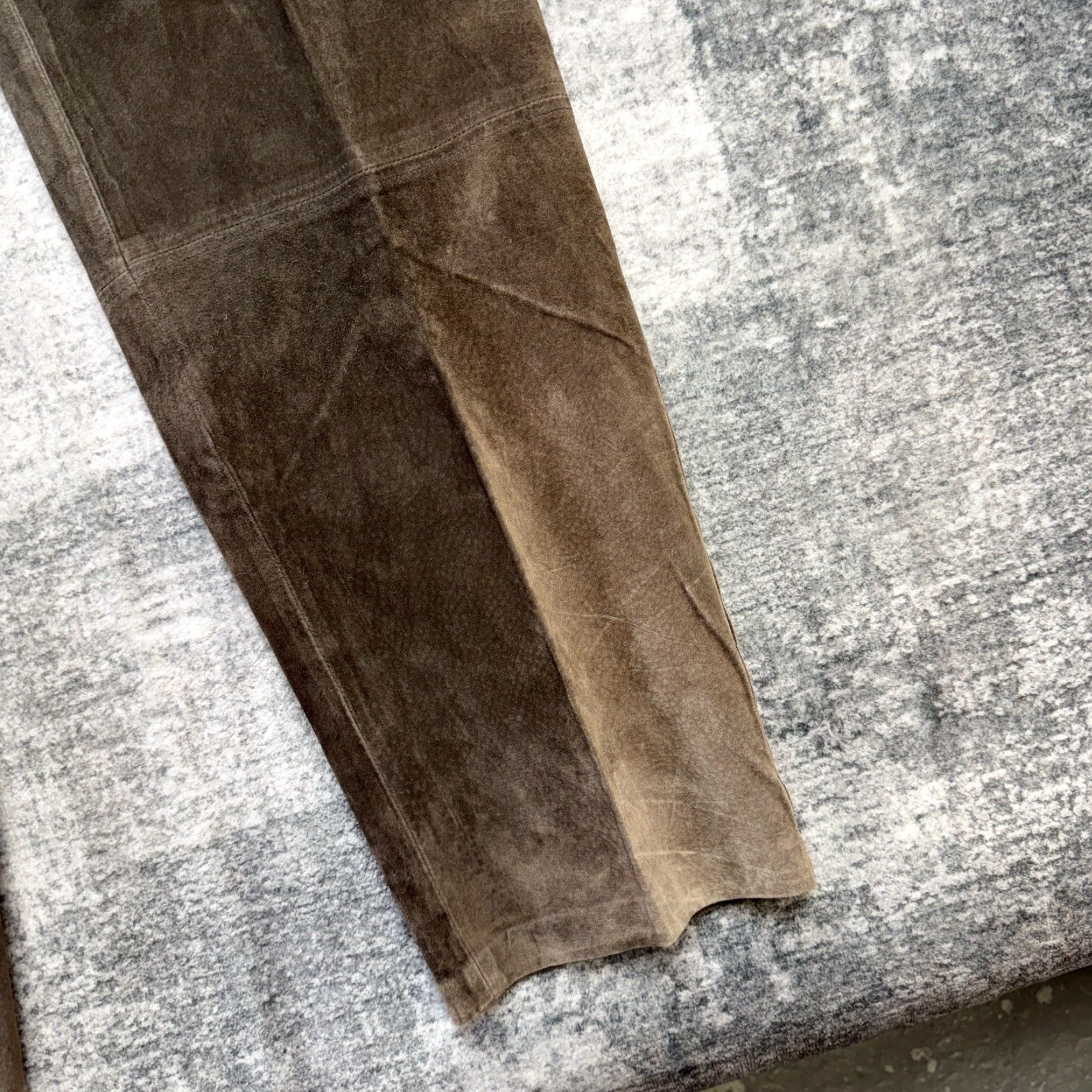 Vintage Sigrid Olsen Leather Pants Womens 14 Brown Suede Straight Trouser Western Boho Denim? Size 36" / US 14 / IT 50 - 4 Thumbnail