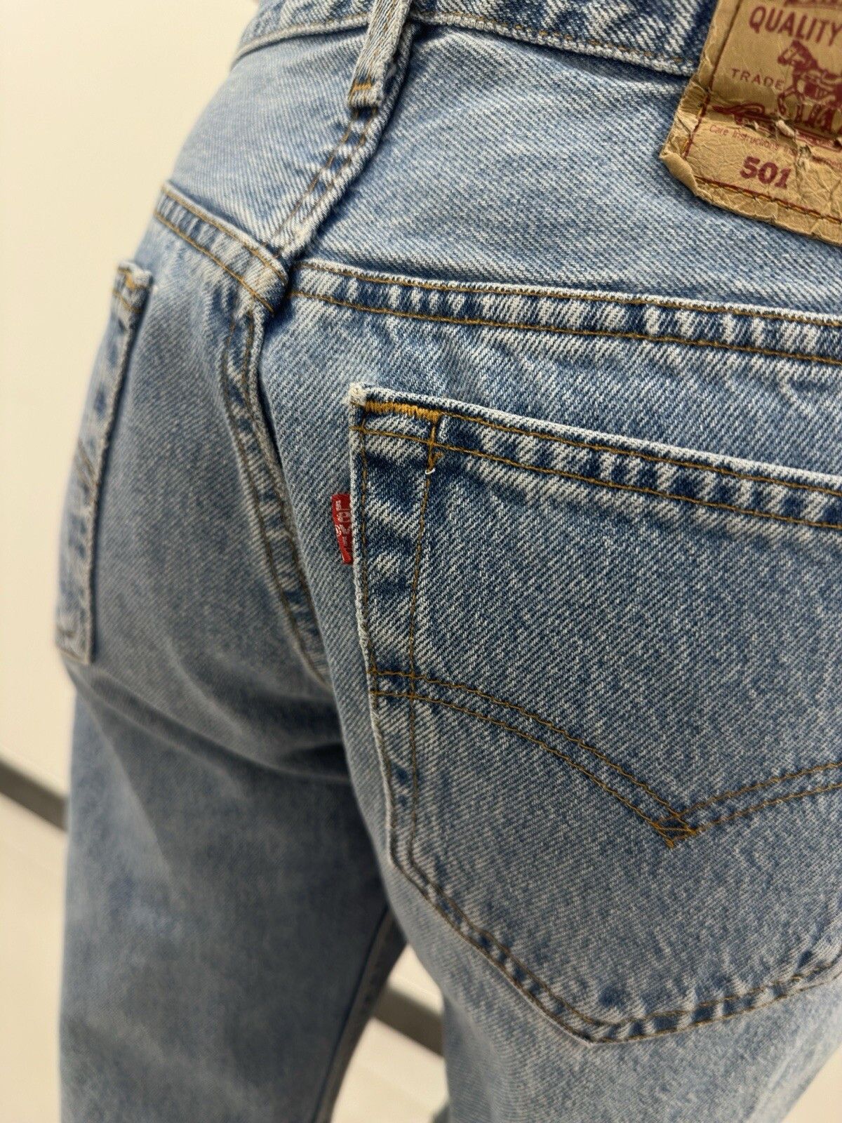 Levi's Levis 501 Womens Denim Bermuda Long Blue Shorts made in USA Size 31" - 13 Thumbnail