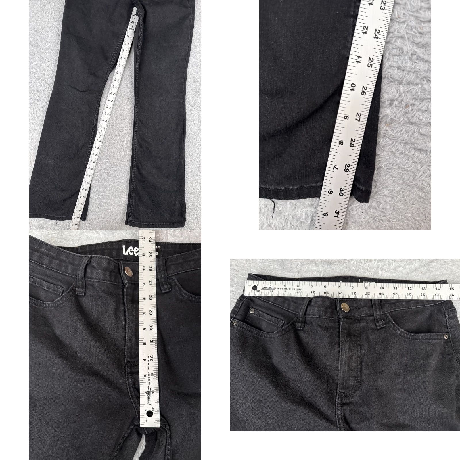 Lee Vintage Lee Women’s Jeans Bootcut Mid Rise Regular Fit 30x31 Black Denim Cotton Southwest Style Size 32" / US 10 / IT 46 - 8 Thumbnail