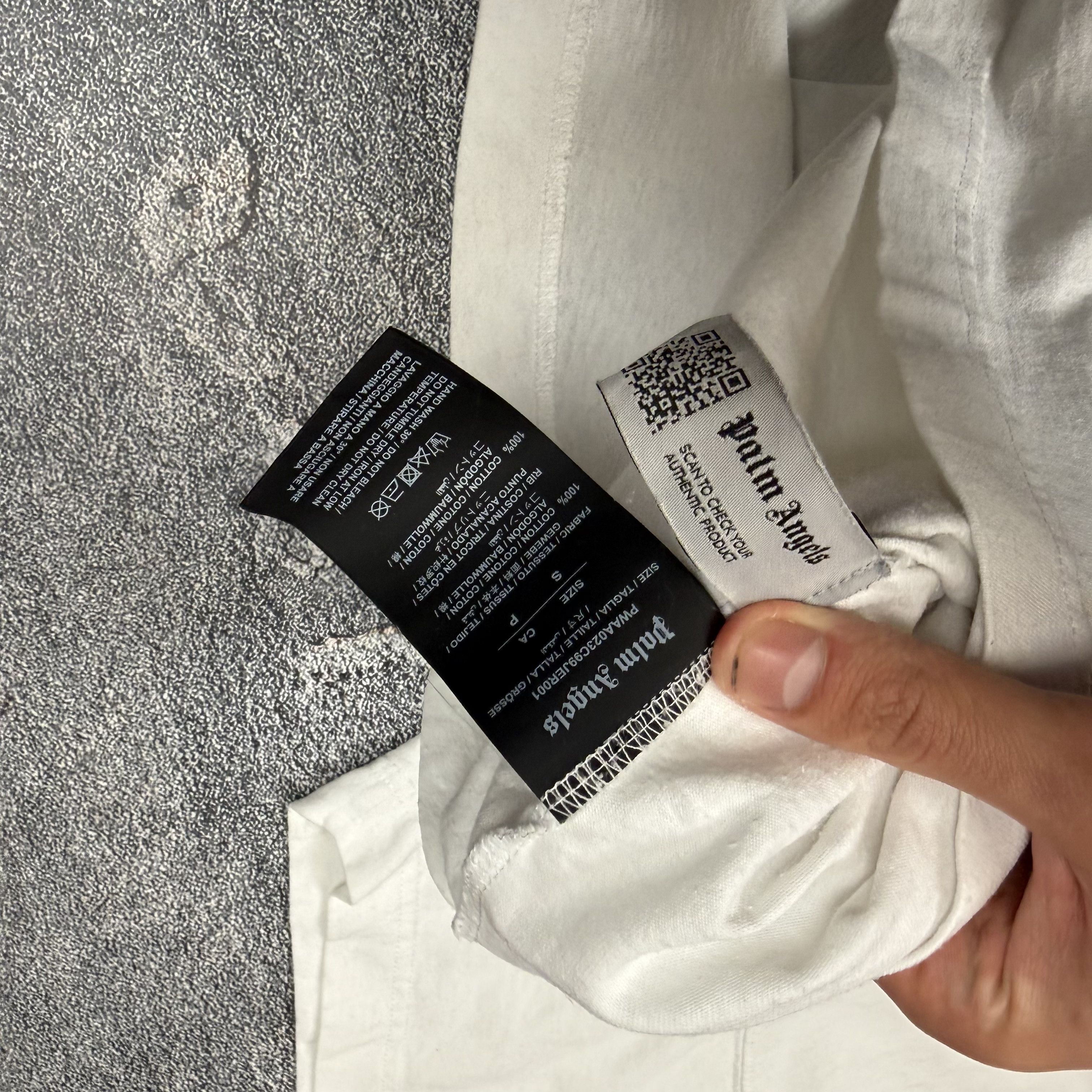 Palm Angels Palm Angels White Spellout T-Shirt Size US S / EU 44-46 / 1 - 8 Thumbnail