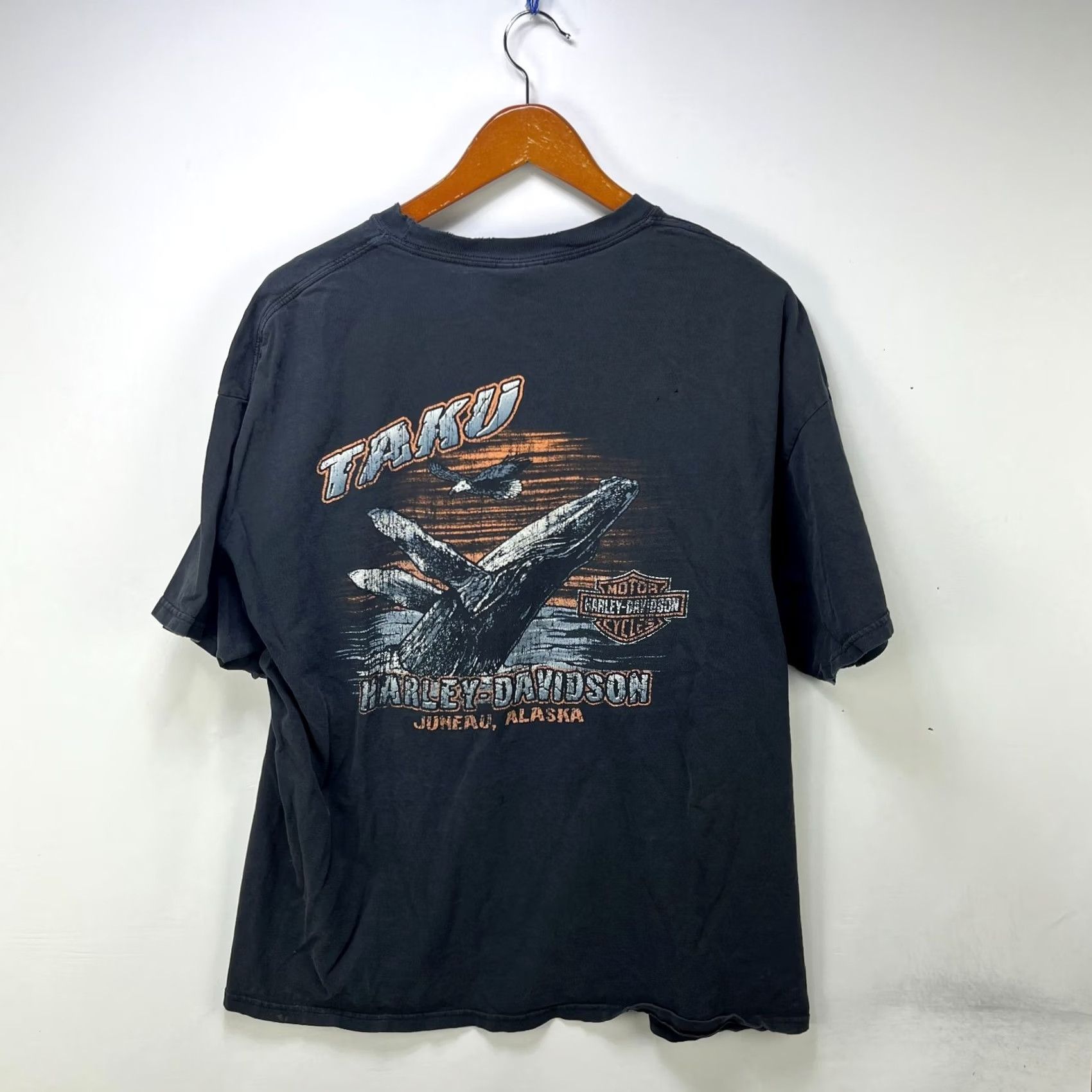 Harley Davidson VINTAGE Harley-Davidson T-Shirt 2XL Black Cotton Crew Neck Short Sleeve Mens USA 90s Western Outdoor Size US XXL / EU 58 / 5 - 5 Thumbnail