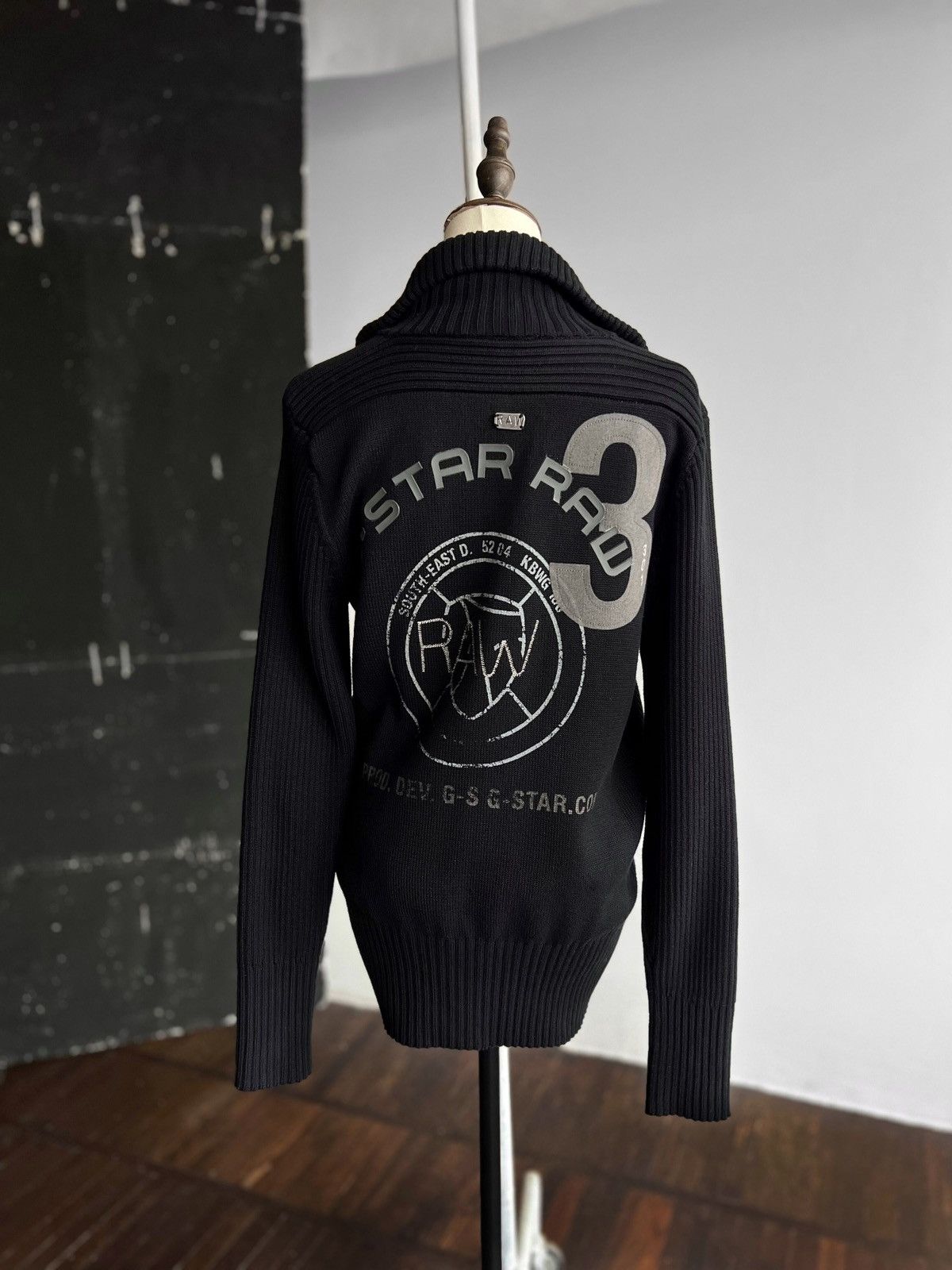 G-Star × Vintage G-Star Raw Womens Vintage 00s Black LS Full Zip Sweater Size M / US 6-8 / IT 42-44 - 3 Thumbnail