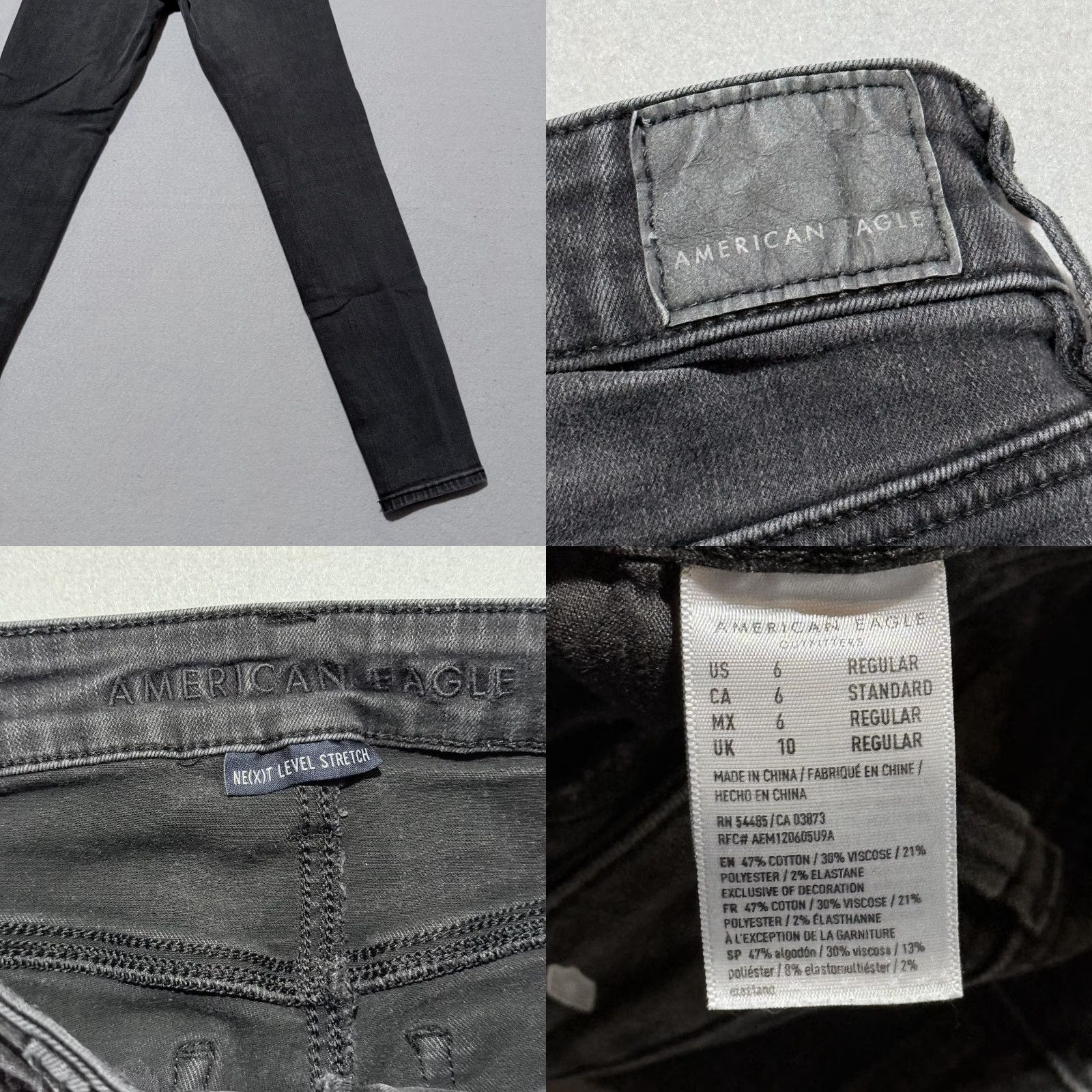 American Eagle Outfitters American Eagle NE(X)T Level Stretch Skinny Jeans Women's Gray Denim Mid Rise - 6 Size 28" / US 6 / IT 42 - 8 Thumbnail