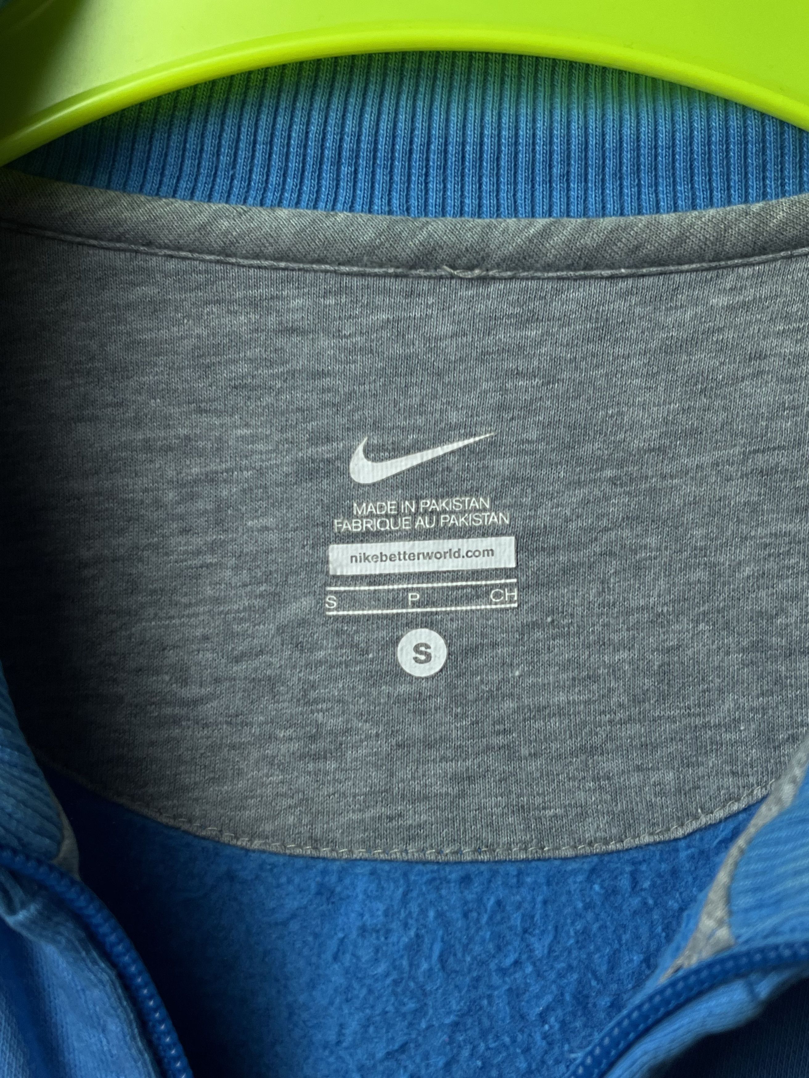 Nike × Vintage Nike Blue Centerlogo Full-Zip Jacket Size US S / EU 44-46 / 1 - 4 Thumbnail