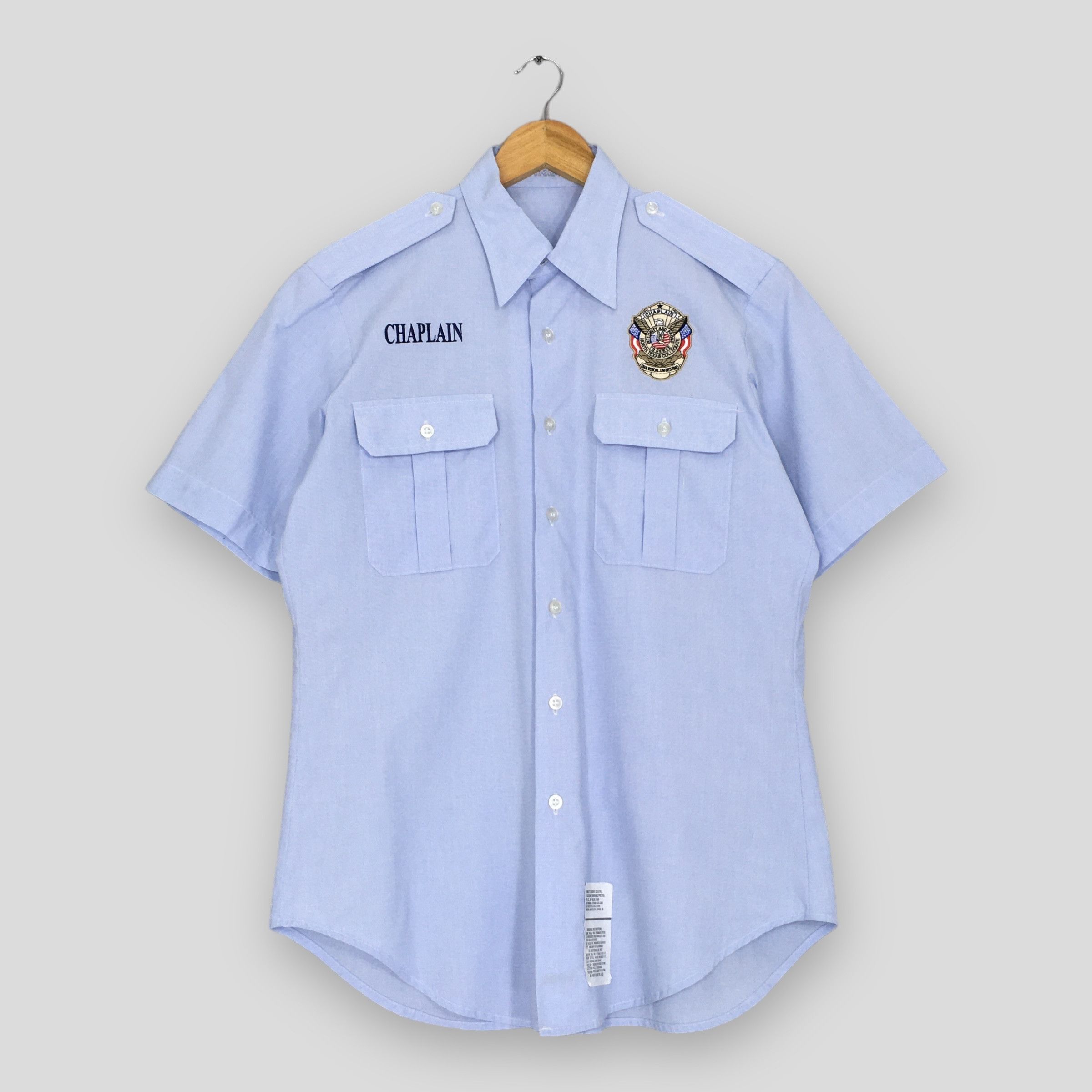 Vintage Vintage 90s Us Air Force Uniform Oxford Shirt Large Size US L / EU 52-54 / 3 - 1 Thumbnail