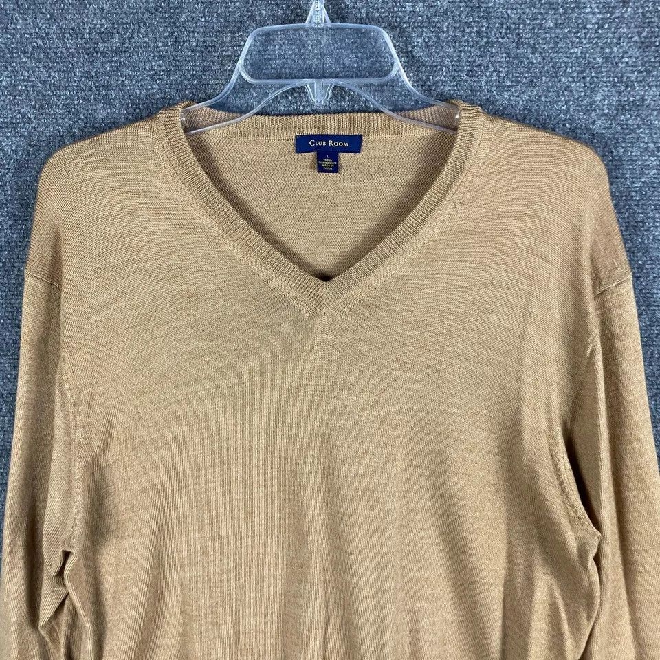 Club Room Club Room Merino Wool Sweater Men's Large Pullover Beige L Size US L / EU 52-54 / 3 - 2 Thumbnail
