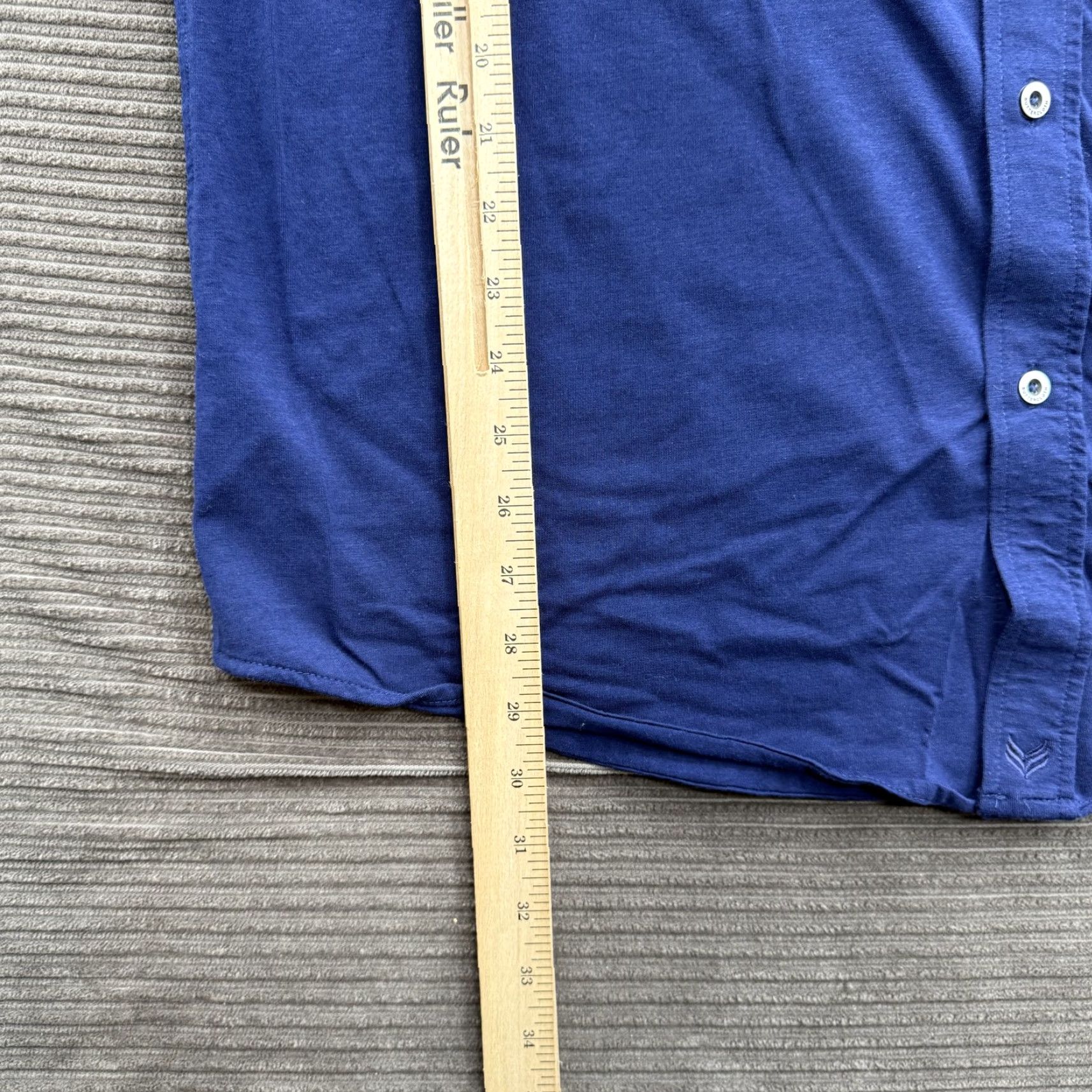 Vintage Buttercloth Shirt Mens 2XL Regular Blue Long Sleeve Button-Up Stretch Pockets Knit Cotton Rayon Spandex Confident Workwear Casual Size US XXL / EU 58 / 5 - 4 Thumbnail