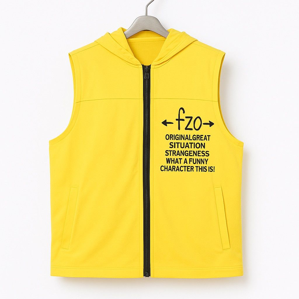 Vintage Vintage Frizione Yellow Sleeveless Hoodie Vest – Streetwear Size US L / EU 52-54 / 3 - 2 Thumbnail