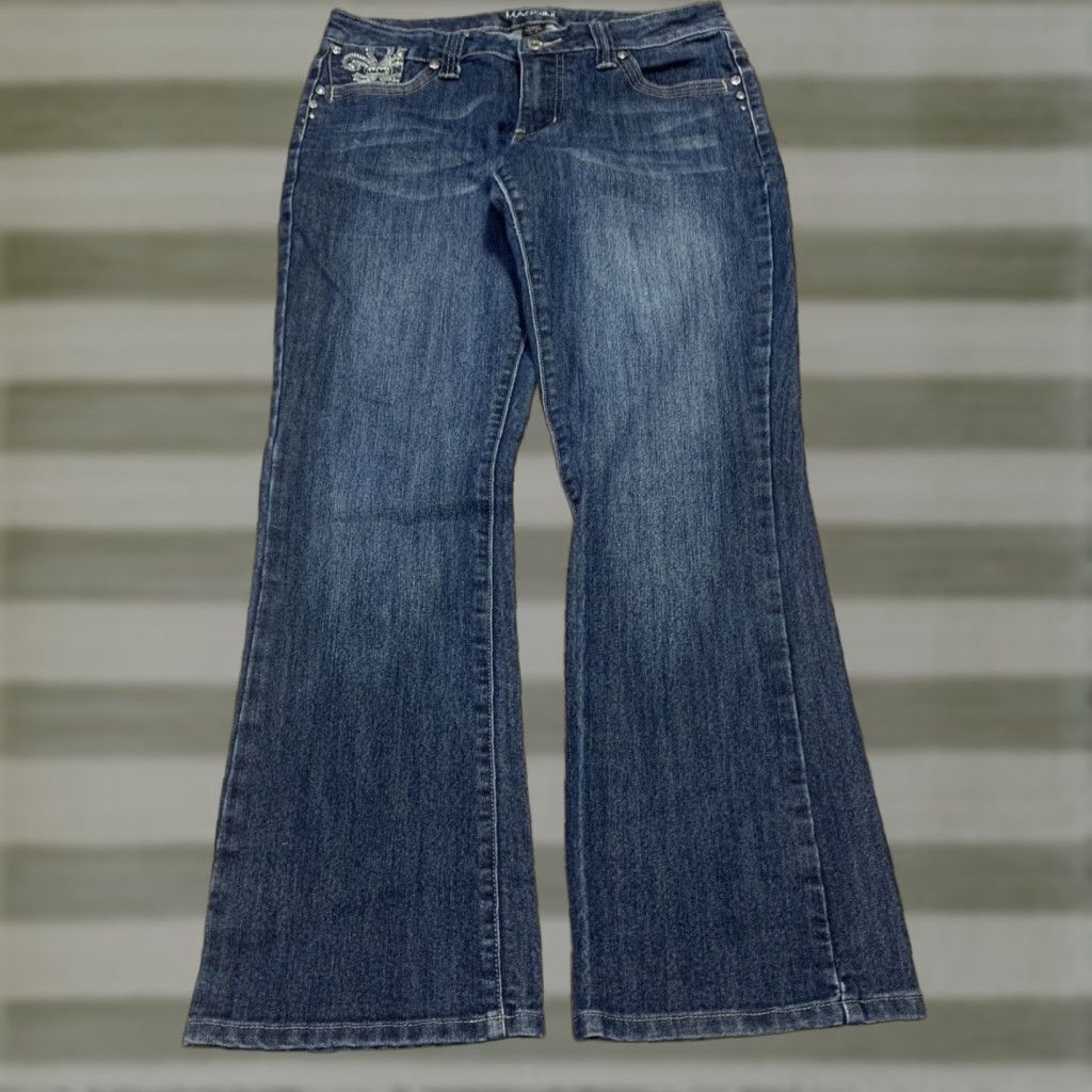 Denime Massini Womens Bootcut Denim Jeans Blue 32 x 30 Size 8 Slim Stretch Mid Rise Size 30" / US 8 / IT 44 - 1 Thumbnail