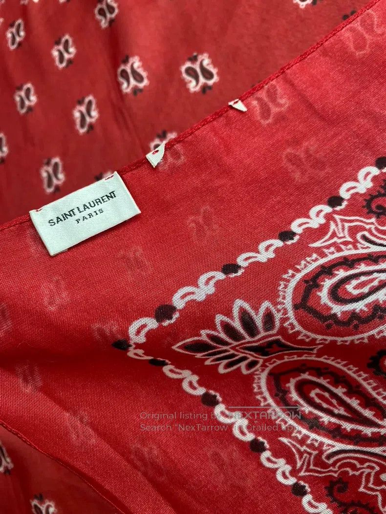Saint Laurent Paris Saint Laurent Paris Red Paisley patterned square scarf Size ONE SIZE - 6 Thumbnail