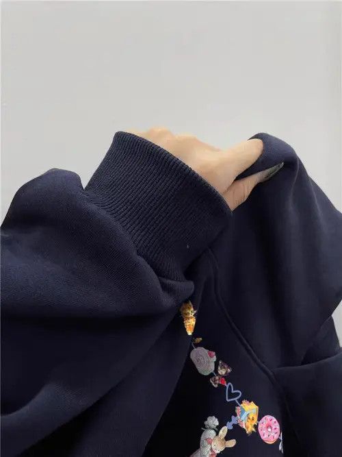 VIBE Vintage Niche Design Thickened Loose XL Hooded Sweatshirt Size US XL / EU 56 / 4 - 4 Thumbnail