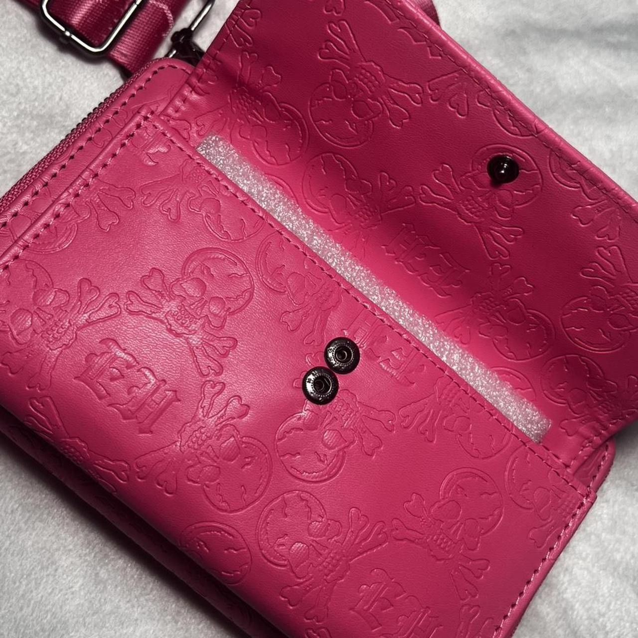 Ed Hardy Ed Hardy Pink Skull Imprint Crossbody Wallet Size ONE SIZE - 5 Thumbnail