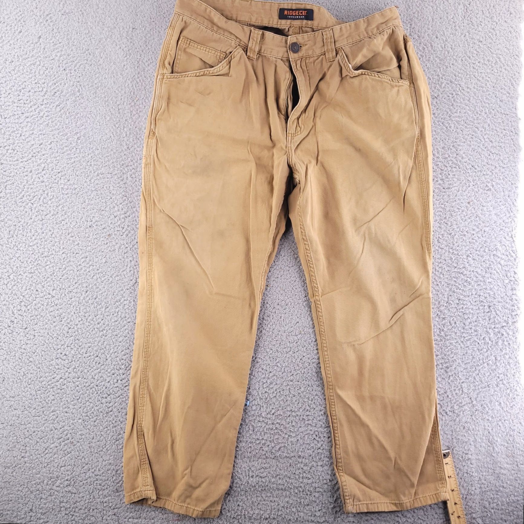 Vintage Ridgecut Toughwear Pants Mens 36x27 Brown Canvas Work Pants Carpenter Straight Size US 36 / EU 52 - 3 Thumbnail
