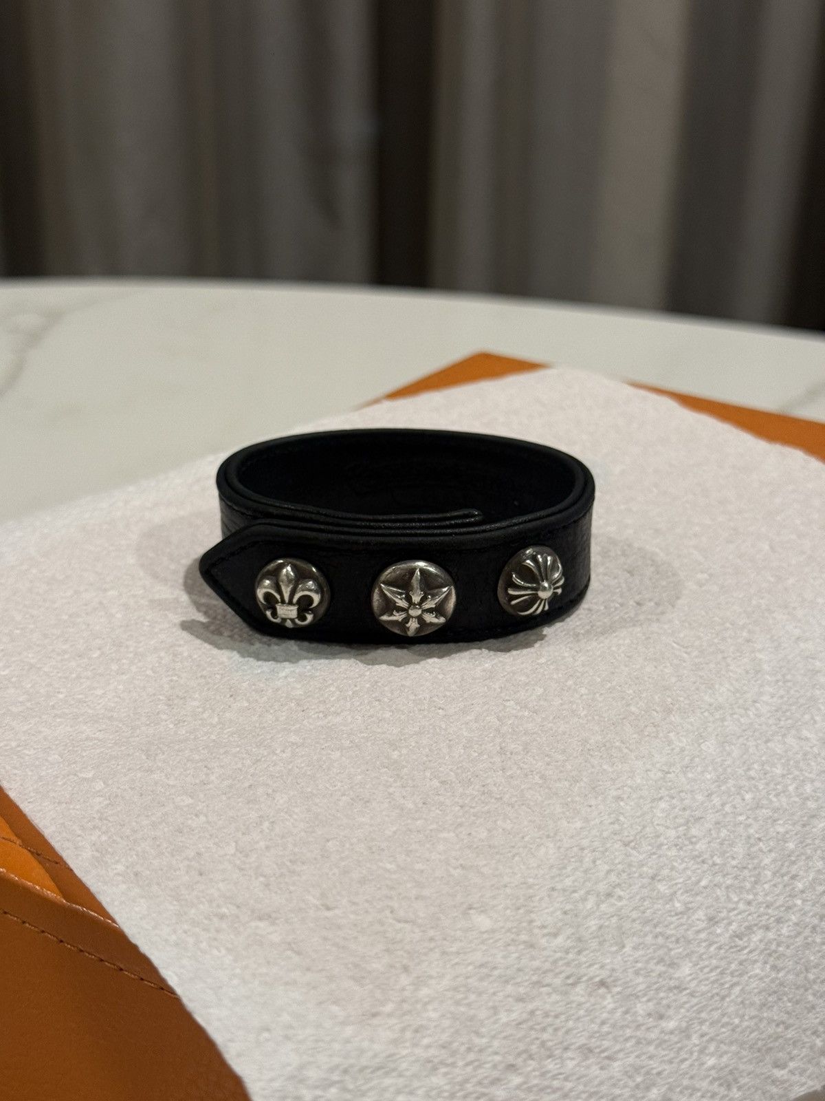 Chrome Hearts Rare Chrome Hearts Leather Snap Bracelet Size ONE SIZE - 1 Thumbnail
