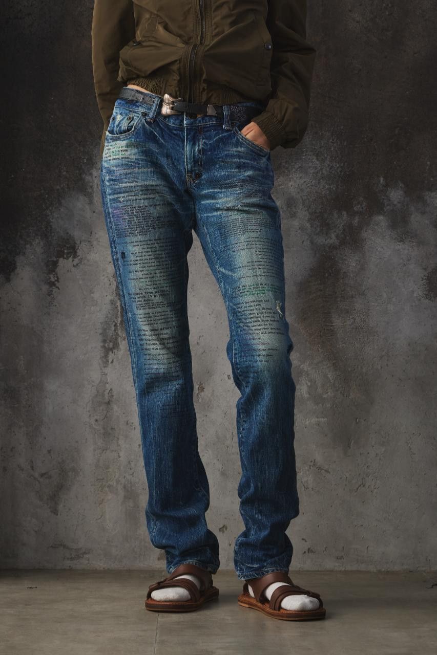 Prps PRPS "Purple Goods" Text Printed Distressed Jeans Size US 30 / EU 46 - 1 Thumbnail