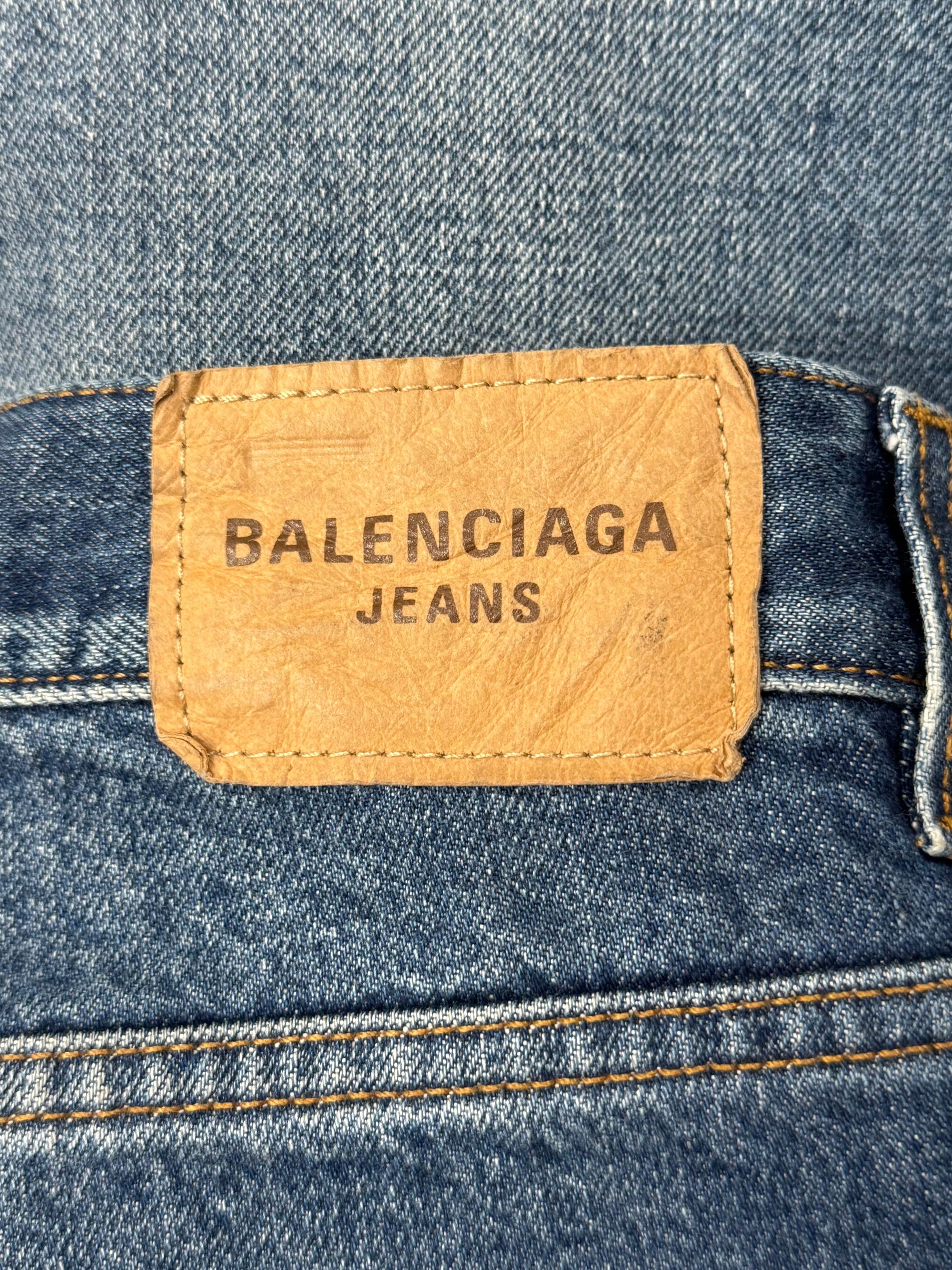 Balenciaga 2021 Balenciaga Blue Washed Heel Bite Denim Size US 28 / EU 44 - 2 Thumbnail