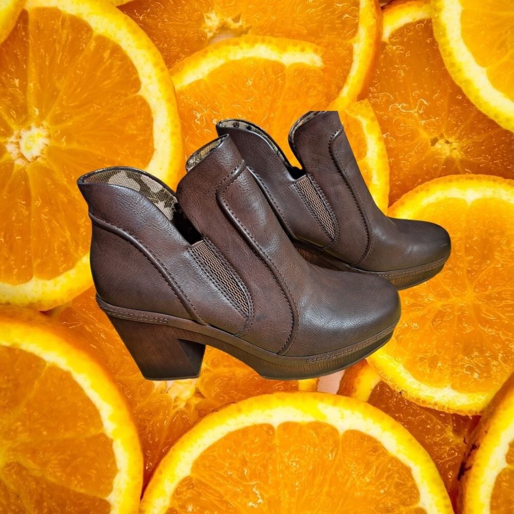 Kork-Ease Kork-Ease Brown Ankle Booties Comfort Platform Block Heel Sh Size US 7.5 / IT 37.5 - 2 Thumbnail