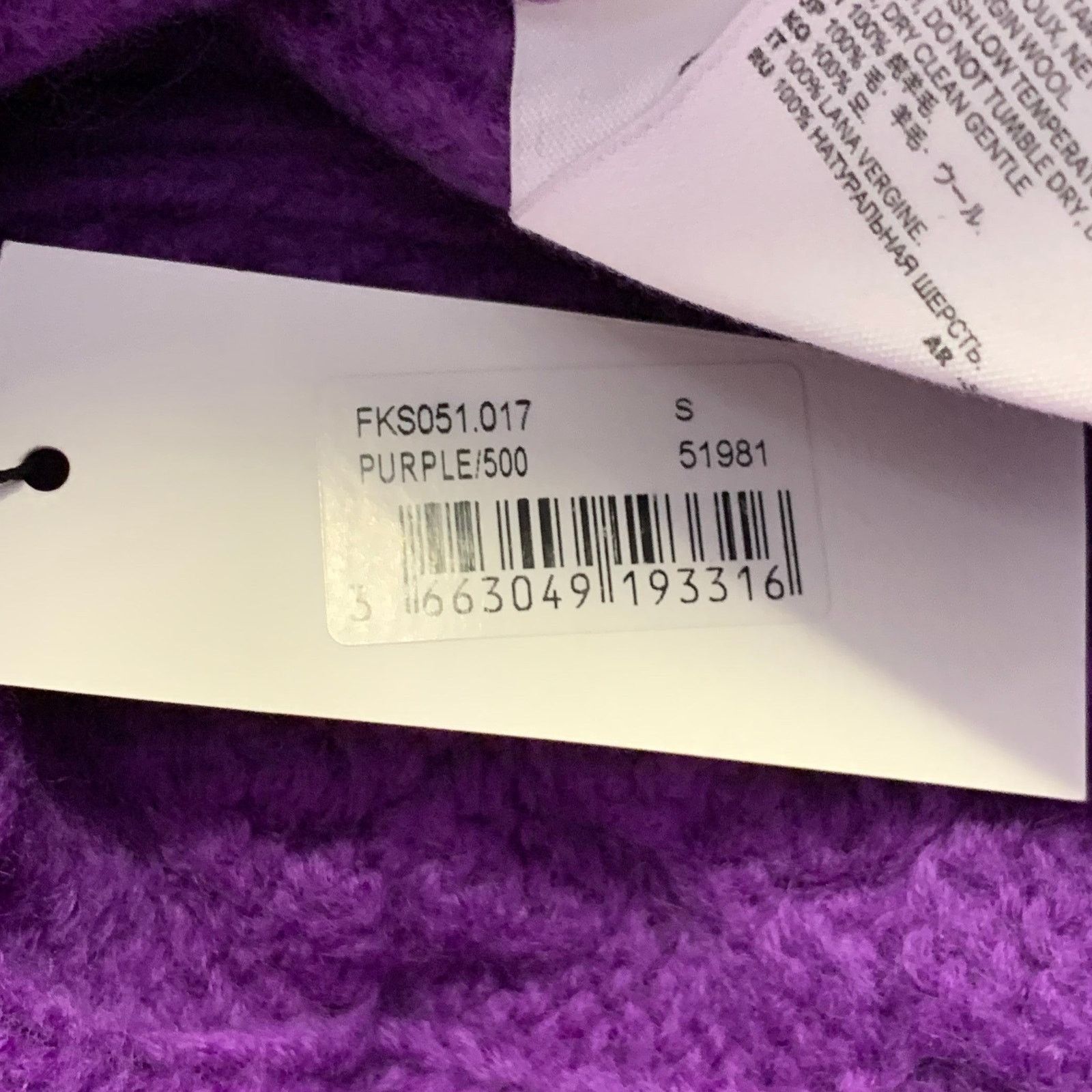 AMI Size S Purple Wool Cable Knit Crew Neck Sweater Size S / US 4 / IT 40 - 6 Thumbnail