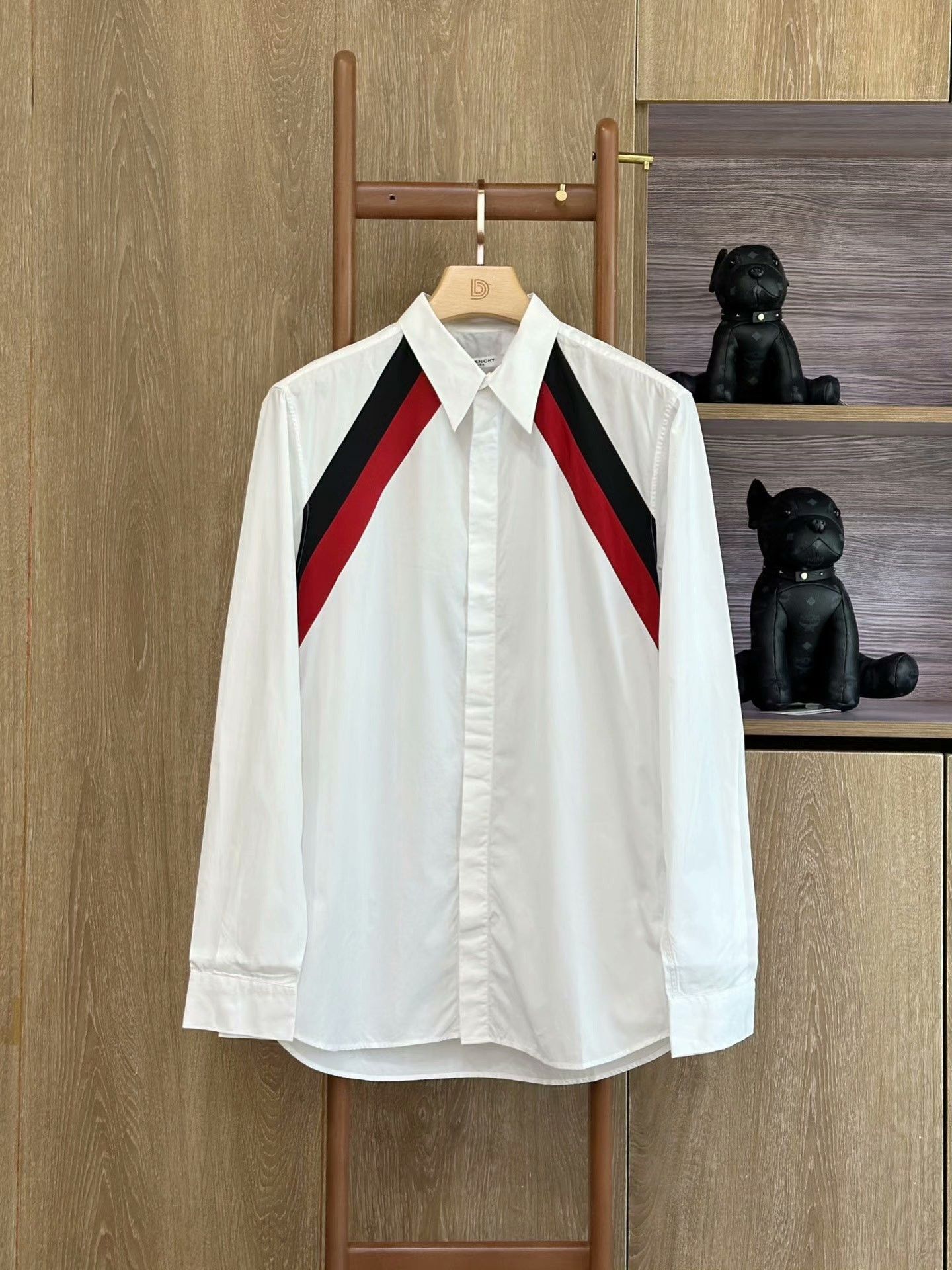 Givenchy Givenchy White Striped Long-Sleeve Shirt Size US L / EU 52-54 / 3 - 1 Thumbnail
