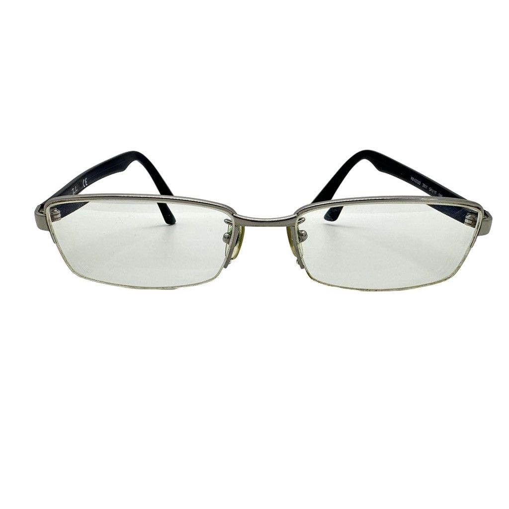 RayBan Vintage Ray Ban Navy Silver Metal Half Rim Rectangular Frame Size ONE SIZE - 2 Thumbnail