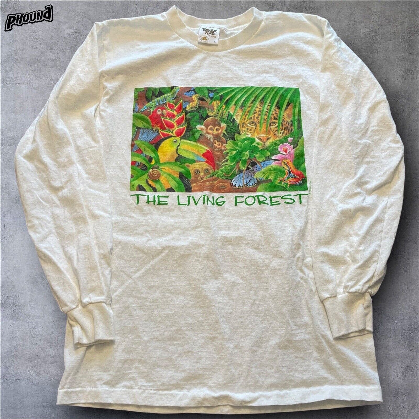 Vintage Vtg 90’s The Living Forest shirt Long Sleeve Tennessee River Size US L / EU 52-54 / 3 - 1 Thumbnail
