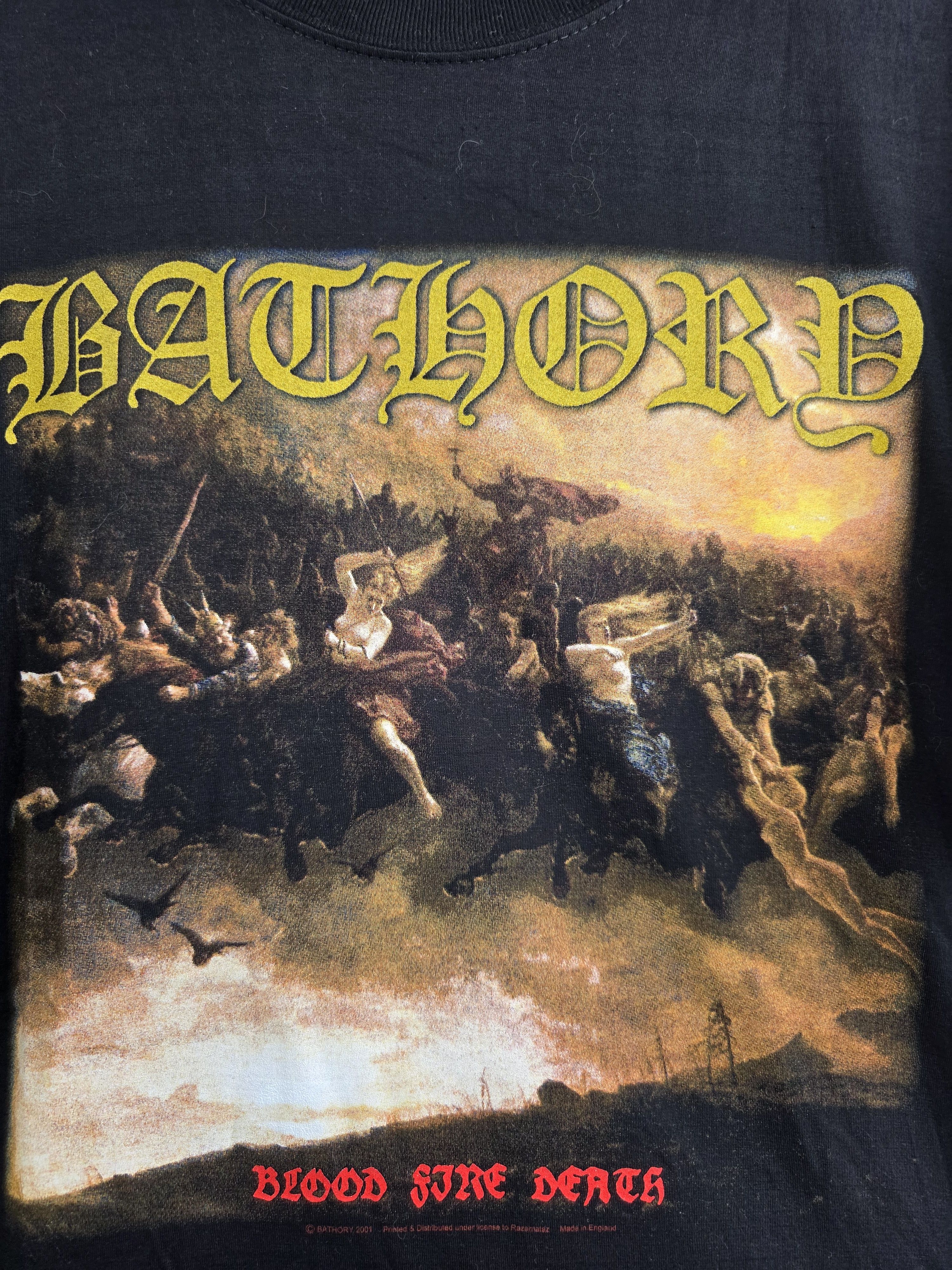 Band Tees 2001 Bathory Blood Fire Death Vintage 90s T shirt Size US XL / EU 56 / 4 - 3 Thumbnail