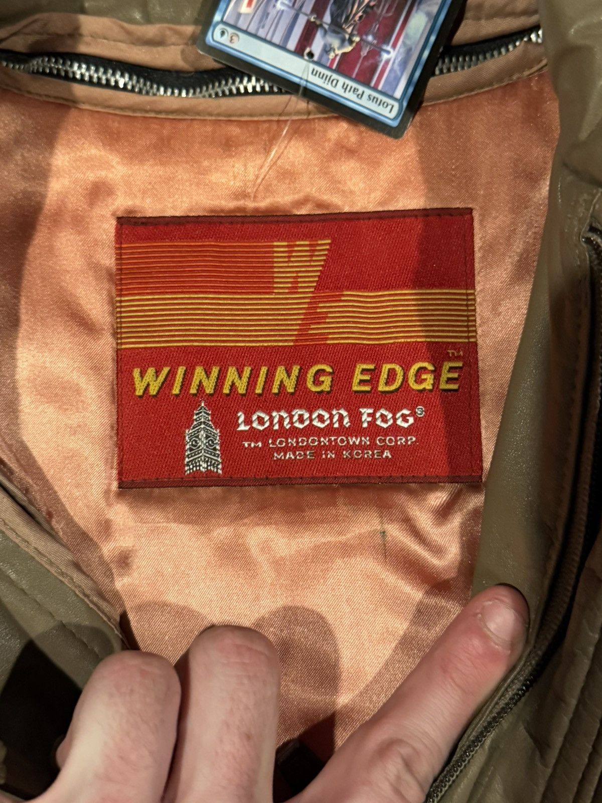 Vintage Vintage winning edge beige leather bomber jacket Size US L / EU 52-54 / 3 - 5 Thumbnail