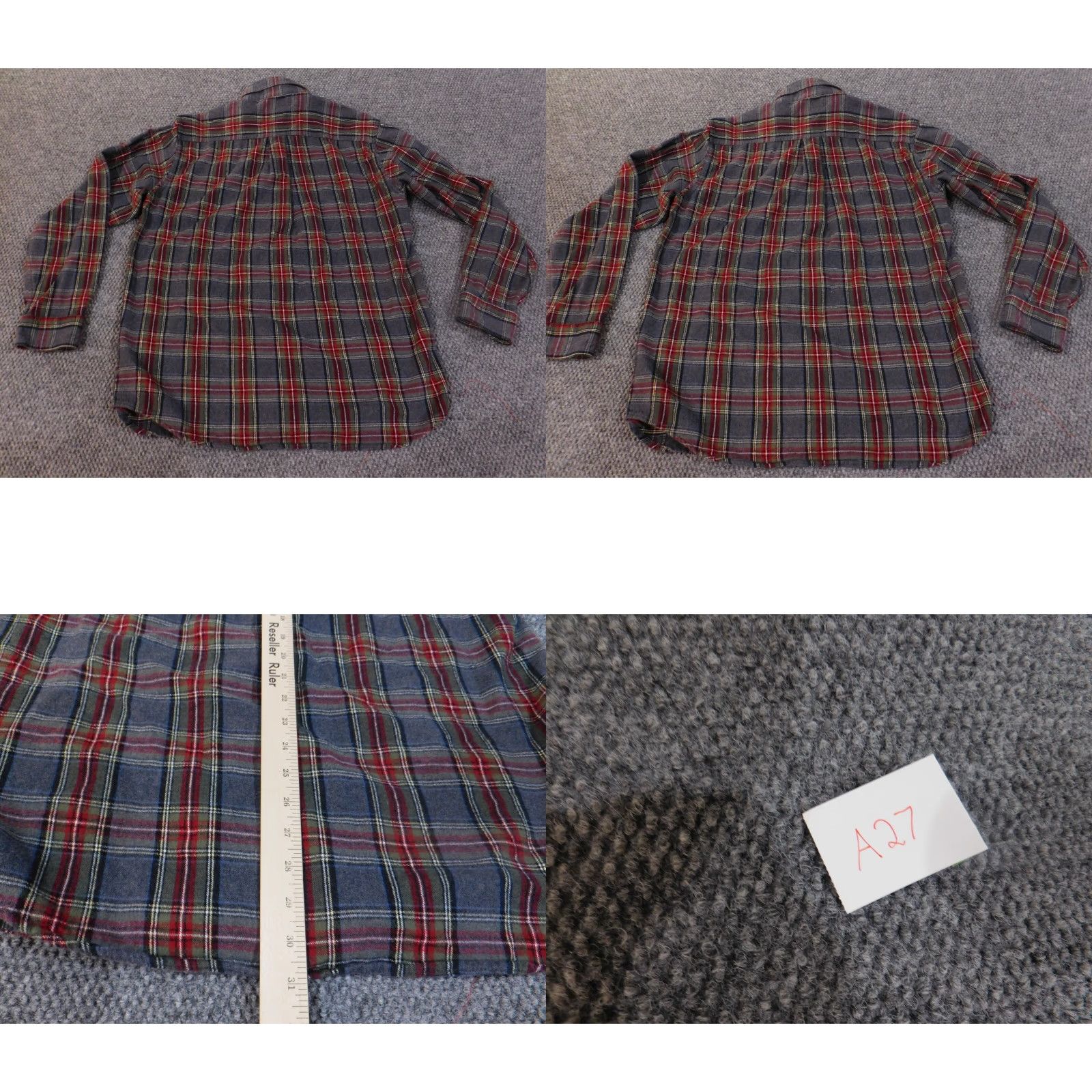 Vintage LL Bean Flannel Shirt Mens M Gray Plaid Button-Up Outdoors Regular Cotton Long Sleeve Vintage No N/A Size US M / EU 48-50 / 2 - 8 Thumbnail
