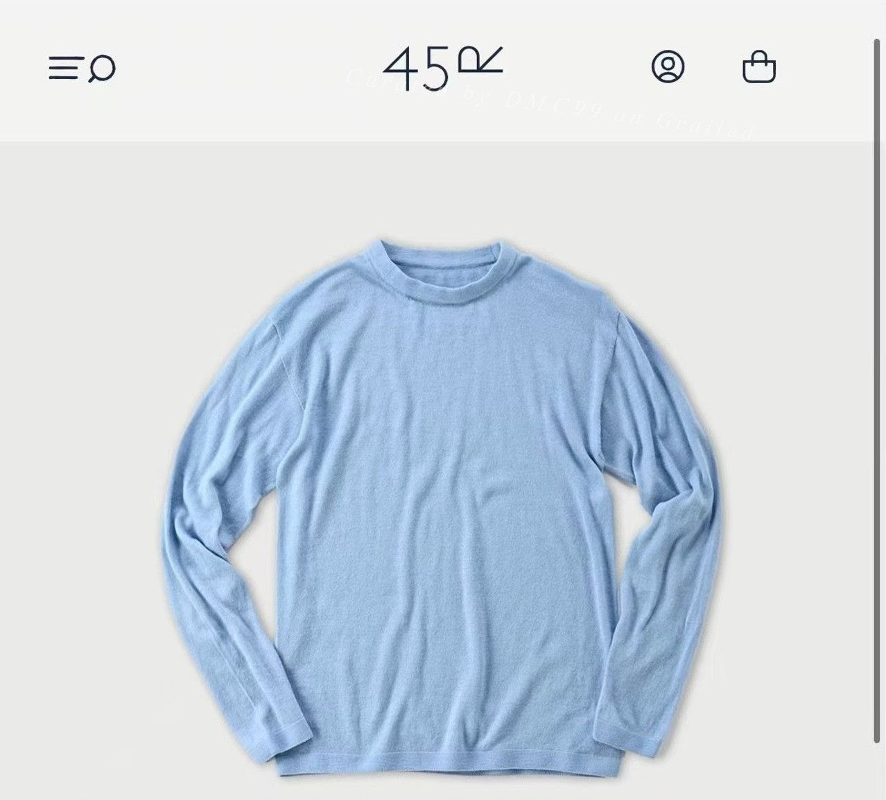 45rpm 45R Unisex Light Blue Long-Sleeve Knit Size XL / US 12-14 / IT 48-50 - 1 Thumbnail