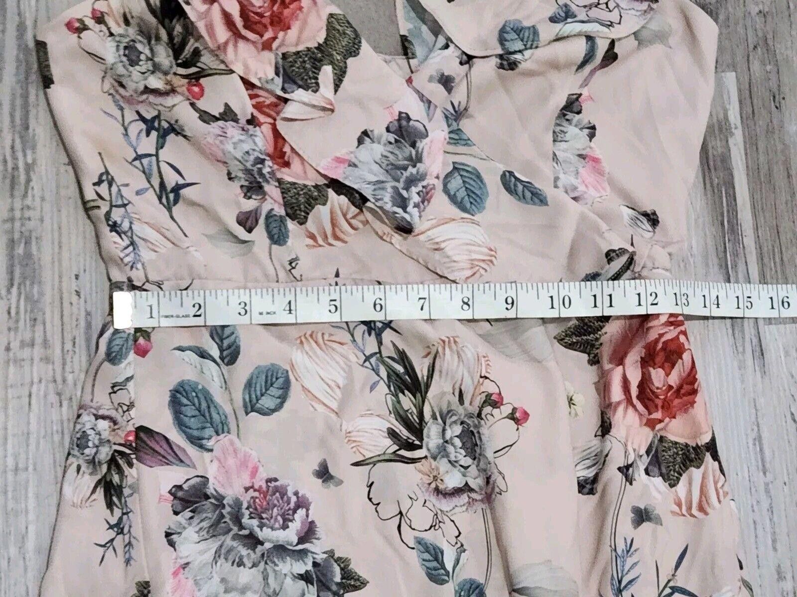 Designer Majorelle Dress Small Floral Silky Sweetheart Flutter Sleeve Size S / US 4 / IT 40 - 4 Thumbnail
