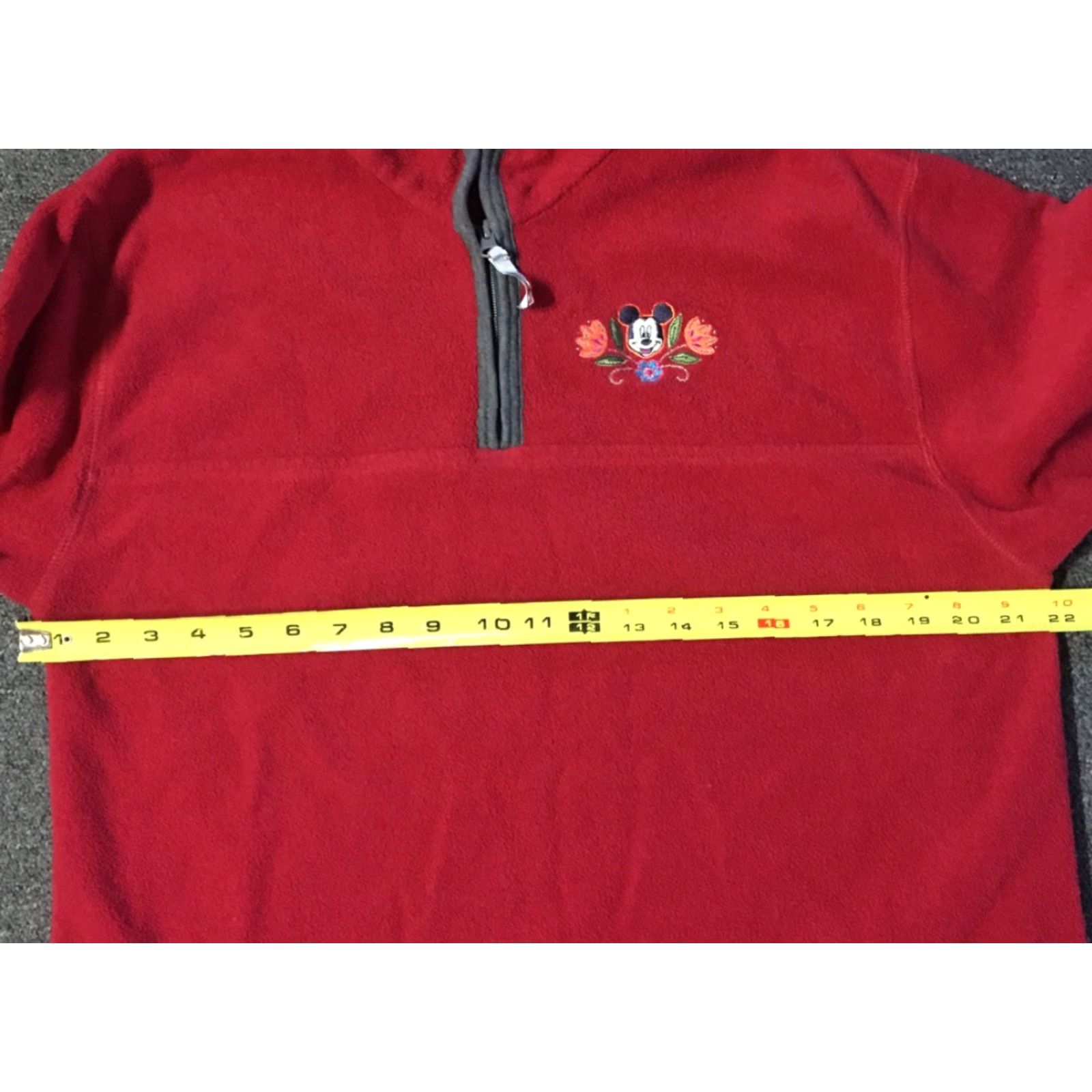Disney VINTAGE 90s Mickey Mouse 1/4 Zip Fleece Jacket L Red Disney Men Shirt Jacket Mens Carded Theme Park Disneyland USA Size US L / EU 52-54 / 3 - 6 Thumbnail