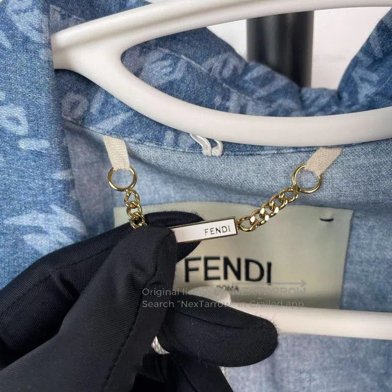 Fendi Fendi All print blue denim short-sleeve shirt Size S / US 4 / IT 40 - 4 Thumbnail