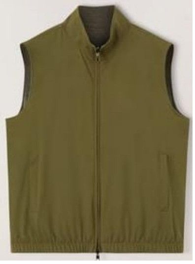 image of Loro Piana O1W1Db10224 Vest In Leaf Tea & Grey Melange in Leaf Tea/Grey Melange, Men's (Size Large)