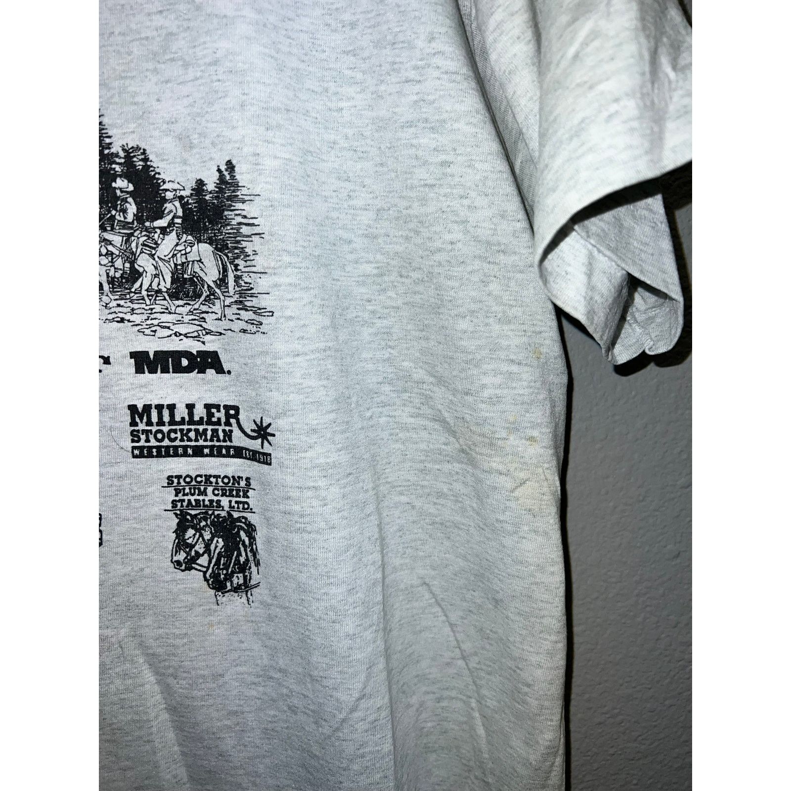 Fruit Of The Loom Vintage Trail Ride Shirt Cowboy Horse Gray Graphic Large 90s Size US L / EU 52-54 / 3 - 5 Thumbnail