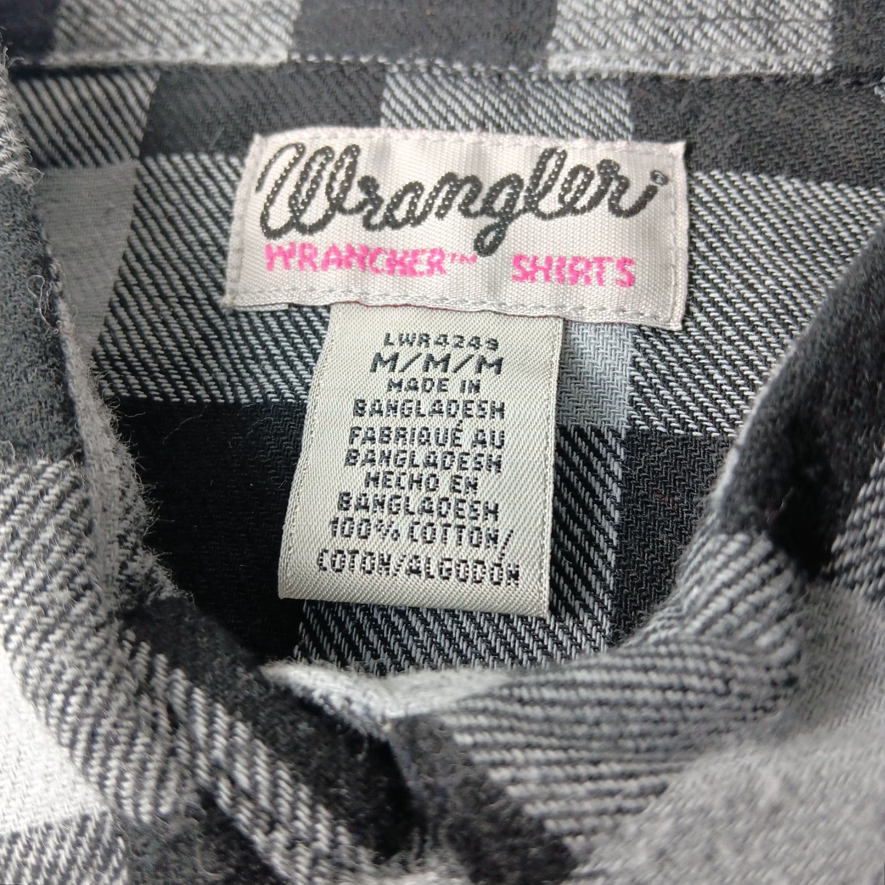 Wrangler Wrangler Shirt Women M Flannel Plaid Pearl Snap Western Ranch Cowgirl Rodeo Gray Black Fall Winter Spring Casual Workwear Size M / US 6-8 / IT 42-44 - 3 Thumbnail