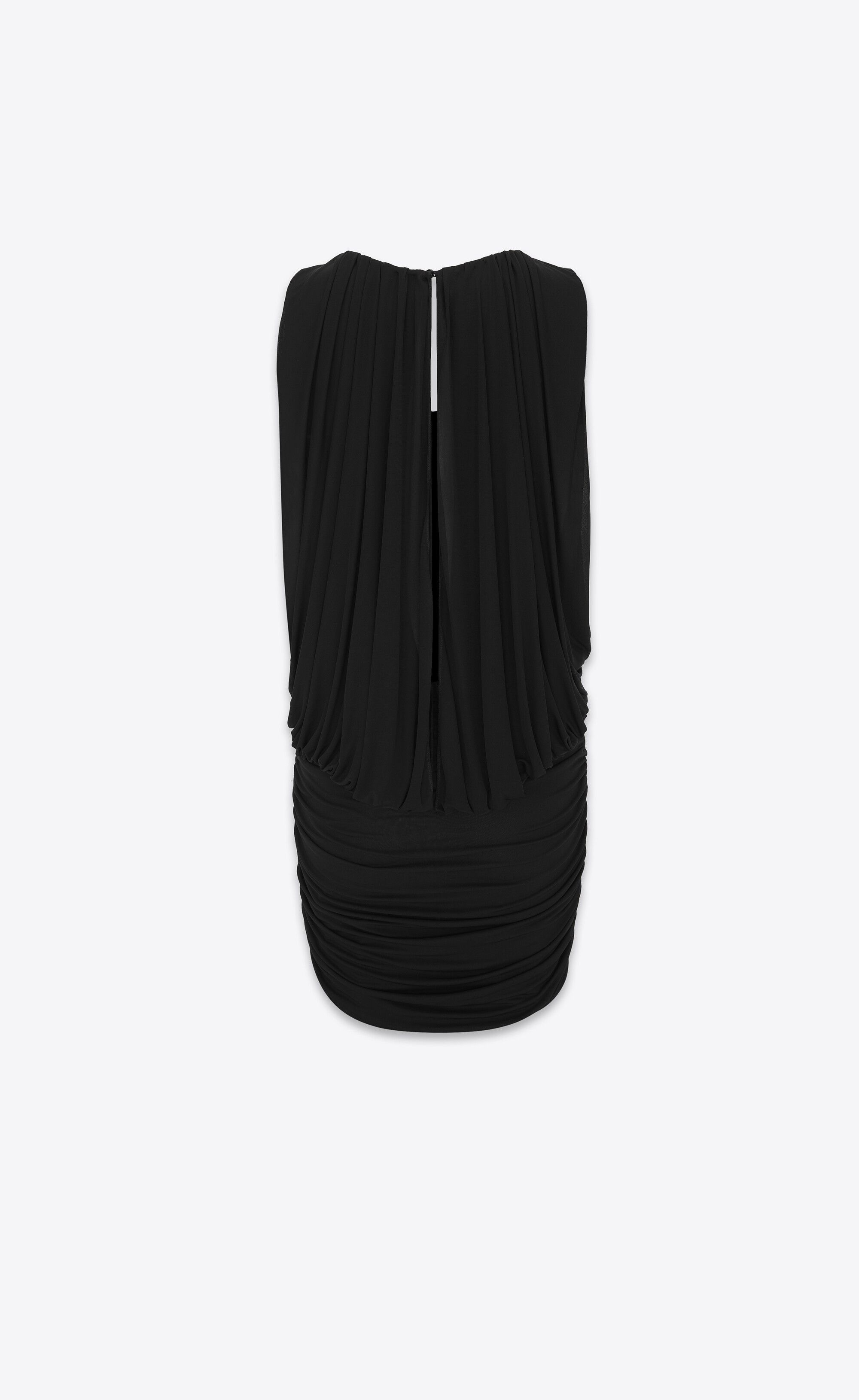 Saint Laurent Paris oc11z1025 Draped Dress in Jersey in Black Size M / US 6-8 / IT 42-44 - 3 Thumbnail