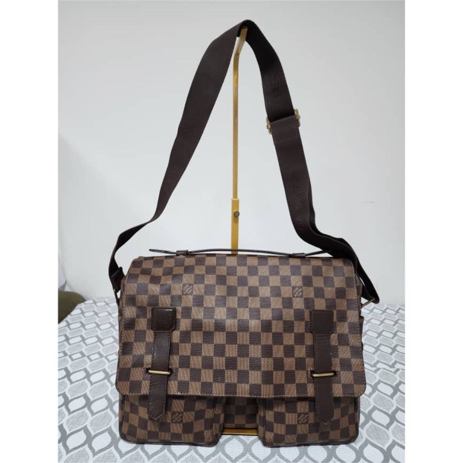 Louis Vuitton Auth LOUIS VUITTON Damier Ebene Broadway Messenger Bag Brown Size ONE SIZE - 1 Thumbnail