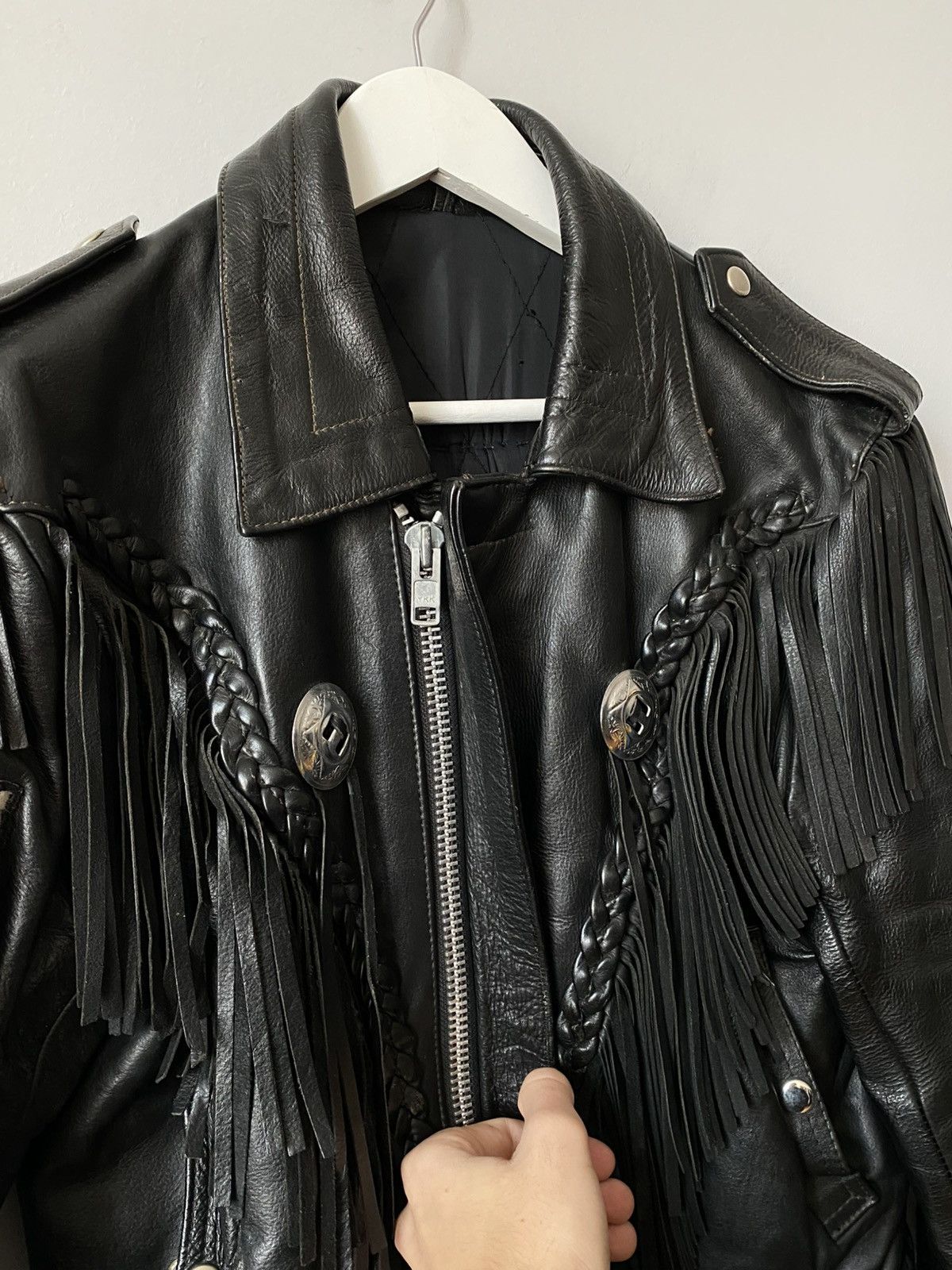 Leather Rare Chesterfield Aprilla Biker Leather Jacket Trims 80s 90s Size US M / EU 48-50 / 2 - 5 Thumbnail