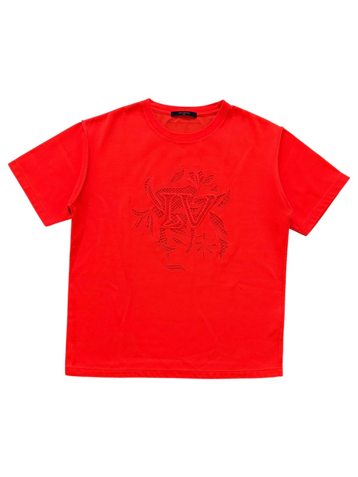 Louis Vuitton Louis Vuitton Orange Vegetal Lace Embroidered Tee Size US L / EU 52-54 / 3 - 1 Thumbnail