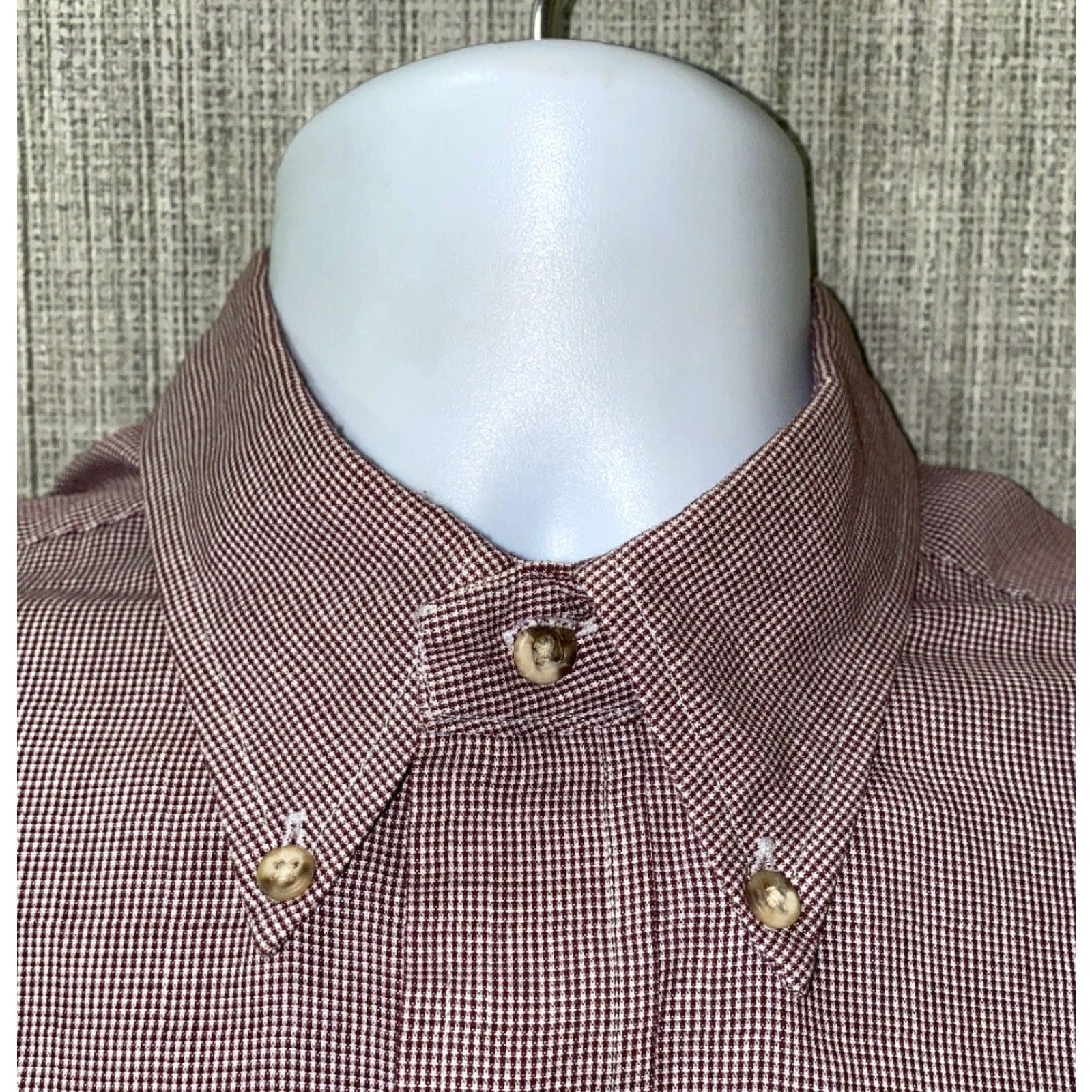 Gant VINTAGE GANT Huntersfield Check Shirt Mens Long Sleeve Button-Up Size L Dark Red/White Checkered Casual Shirt Mens Size US L / EU 52-54 / 3 - 3 Thumbnail