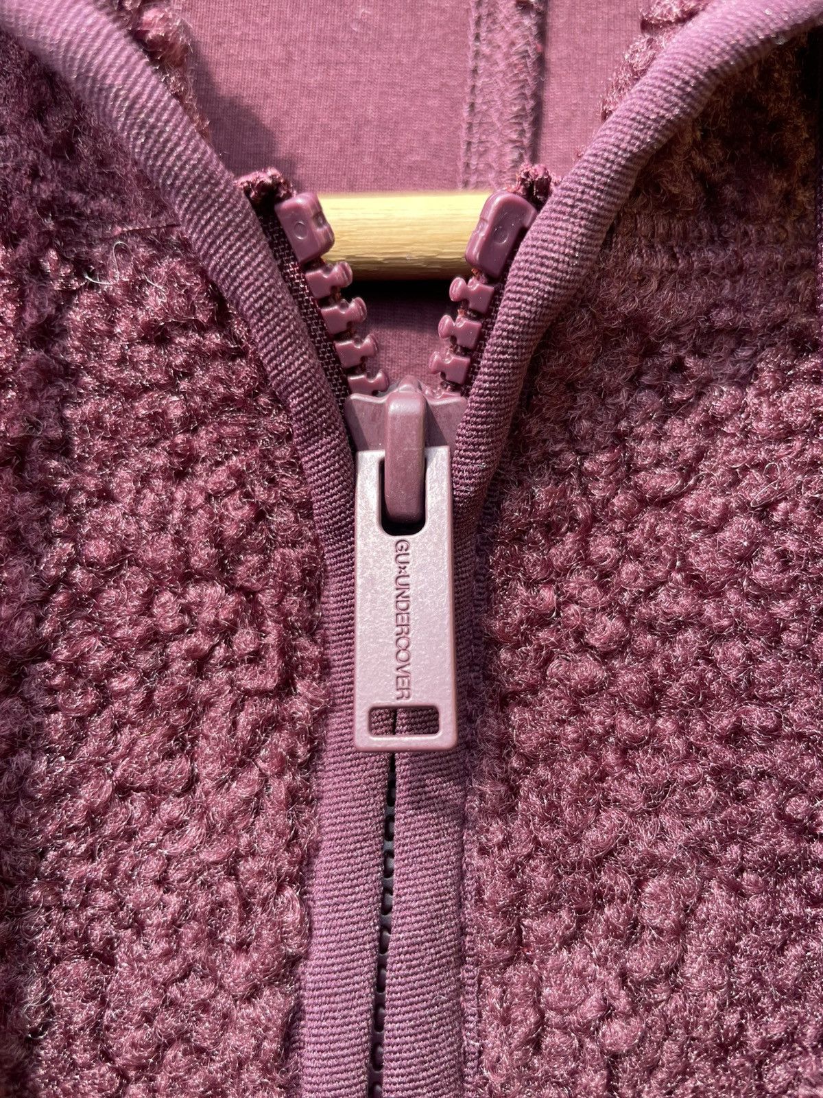 Undercover RARE🔥 Vintage Gu x Undercover Dark Maroon Long Sherpa Jacket Size US XS / EU 42 / 0 - 6 Thumbnail