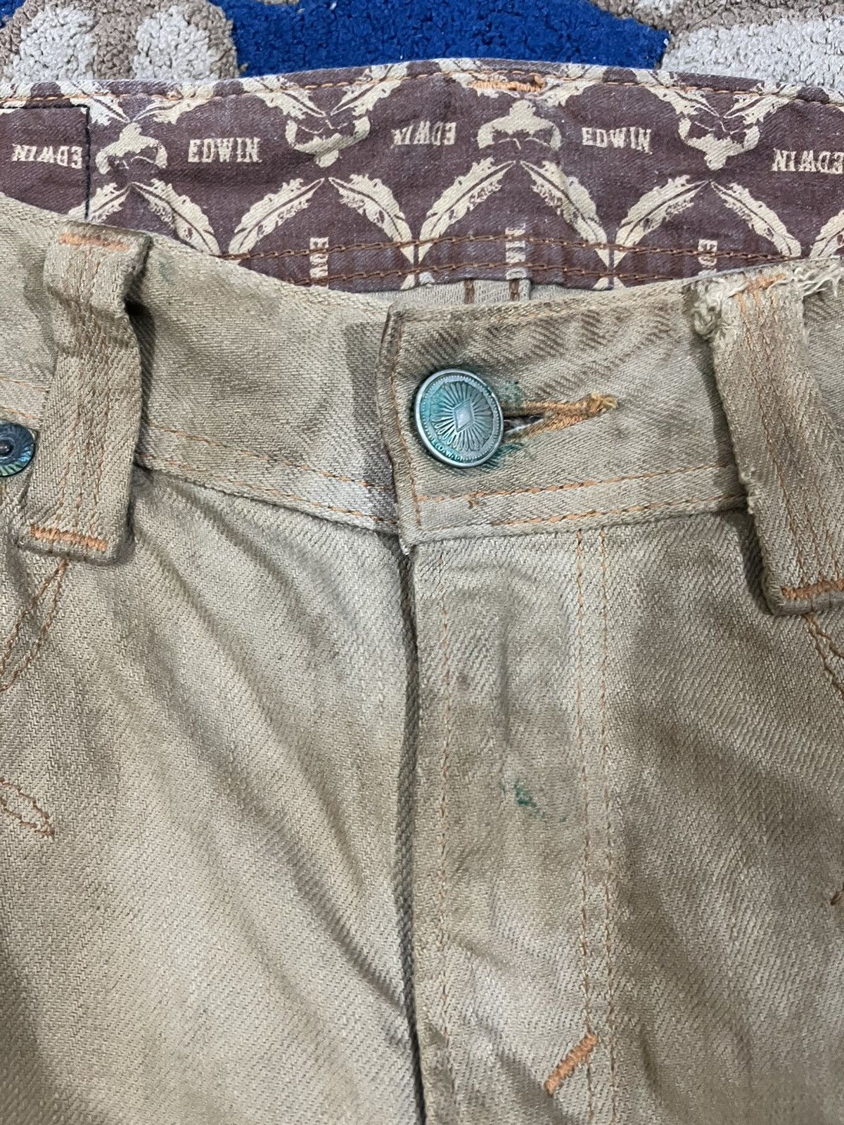 Edwin Vintage Edwin XV Flare Beige Tan Denim Size US 33 - 8 Thumbnail