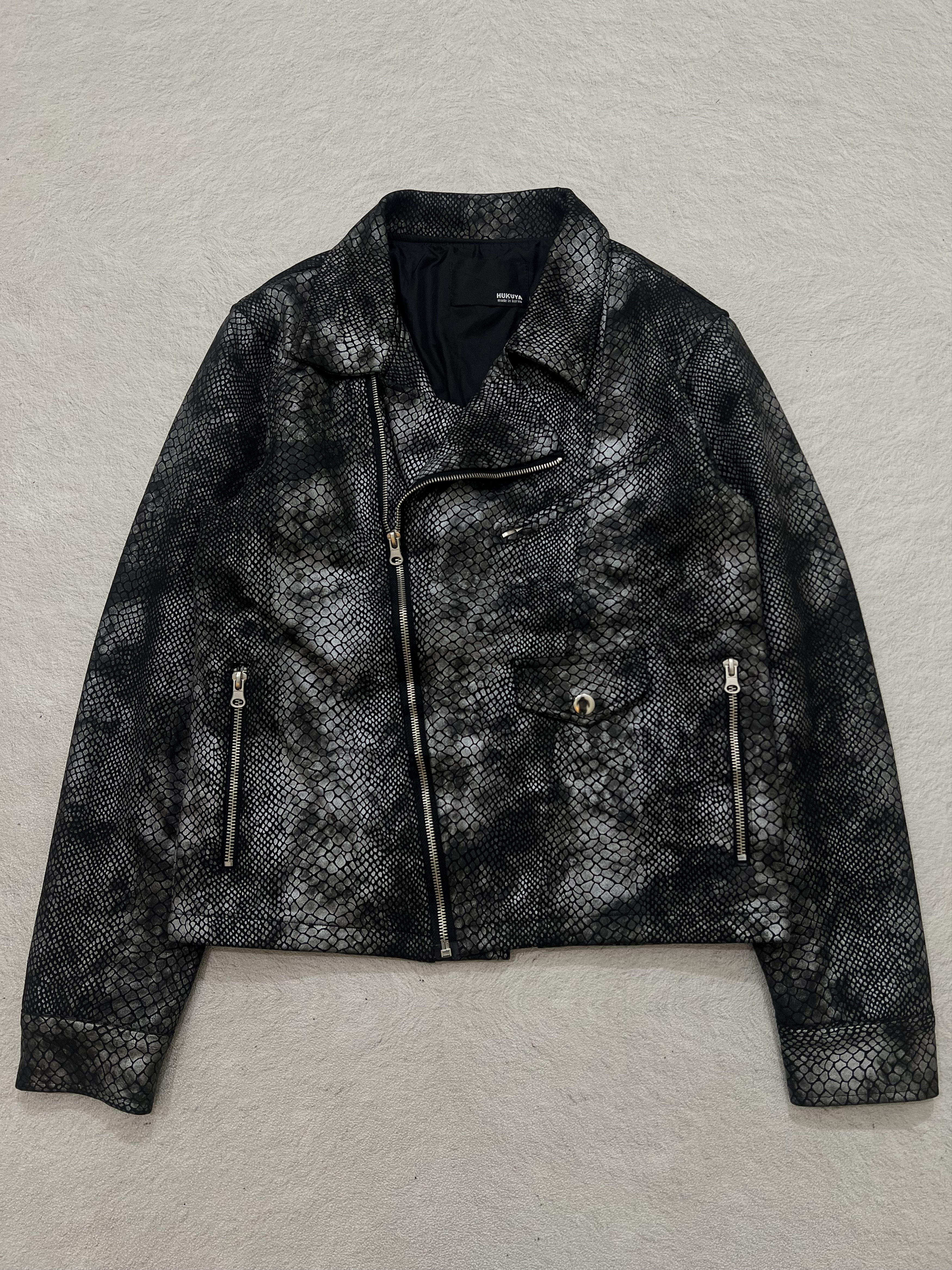 Japanese Brand 2000s Y's Snake Phyton Wax Asymmetric Biker y2k Lgb Ifsix Size US S / EU 44-46 / 1 - 1 Thumbnail