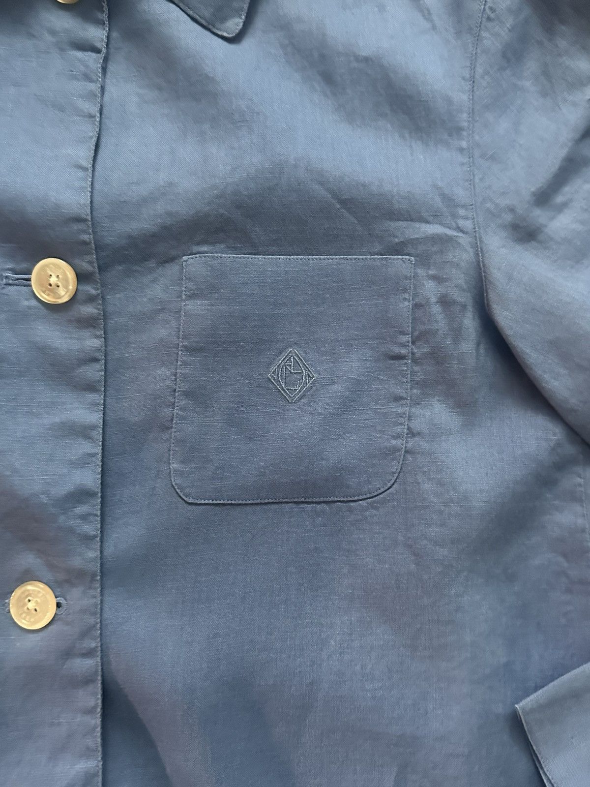 Ralph Lauren Vintage Ralph Lauren Blue 100% Linen Button-Up Shirt Size M Size M / US 6-8 / IT 42-44 - 5 Thumbnail