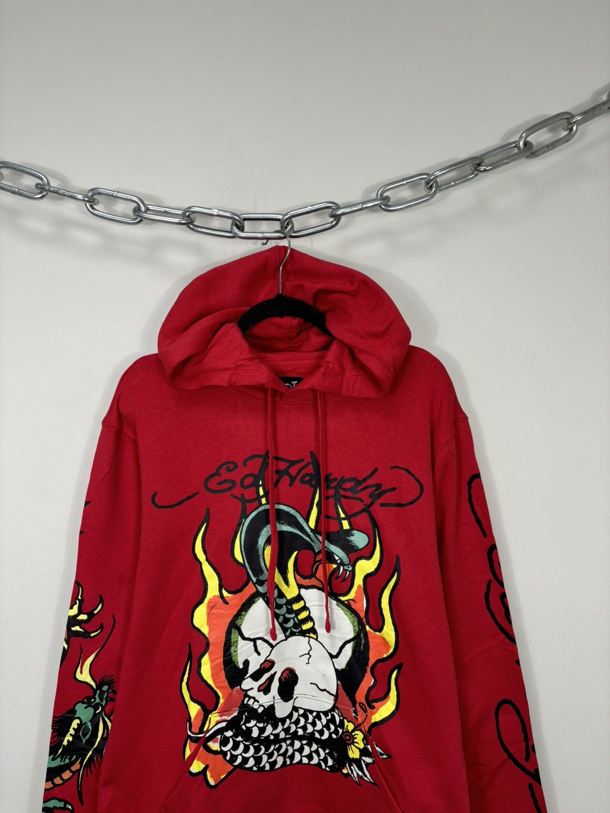 Christian Audigier Ed Hardy Y2K Skull Snake In Fire Big Logo NEW Hype Hoodie Size US M / EU 48-50 / 2 - 3 Thumbnail